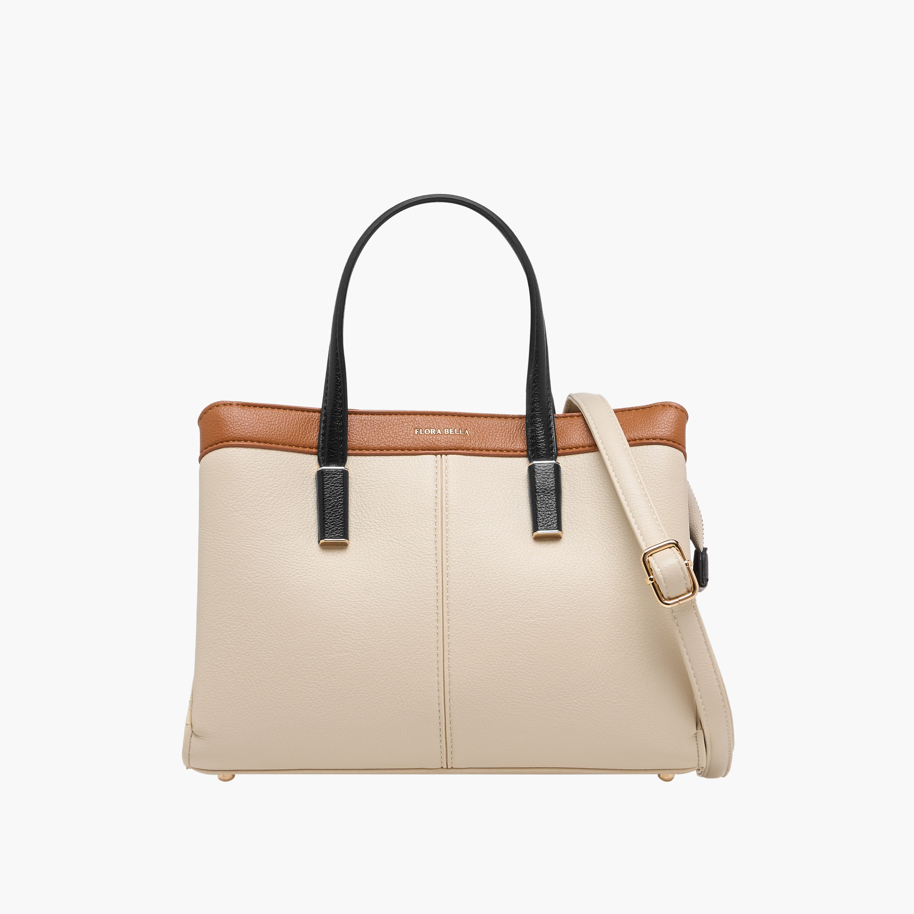 Flora Bella Panelled Tote Bag with Detachable Strap and Zip Closure-women-bagsandwallets-handbags-image-1