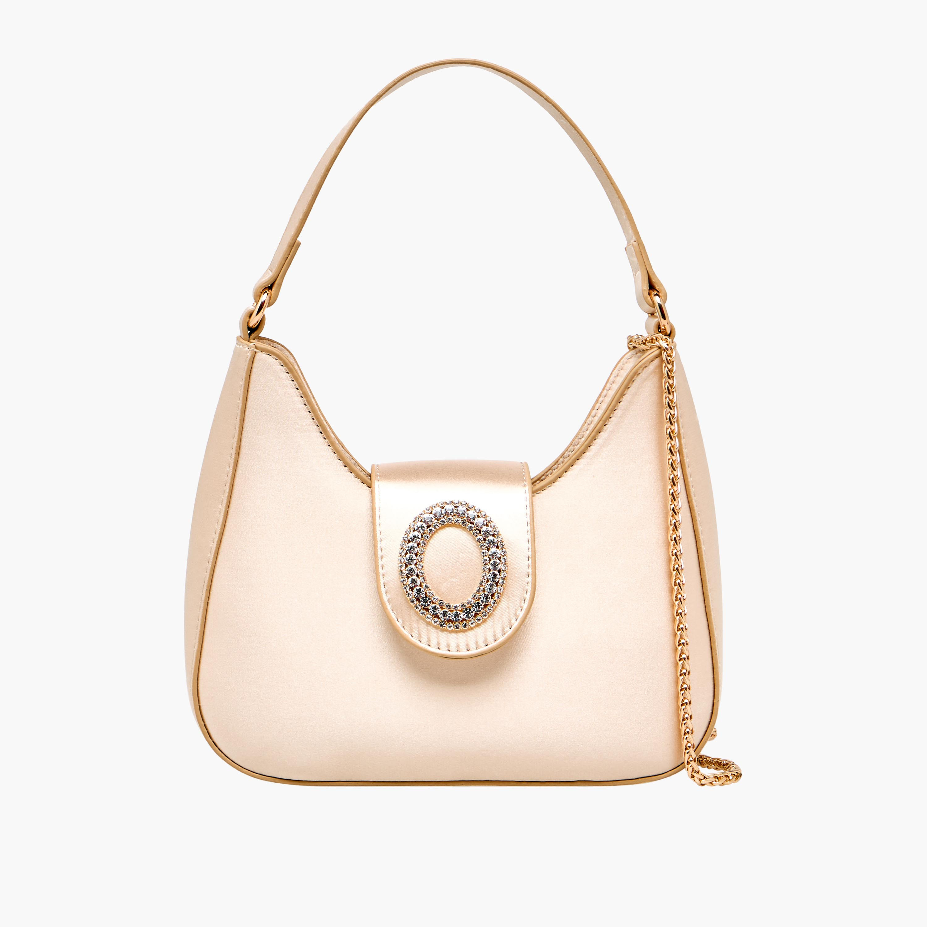 Flora Bella Textured Shoulder Bag with Embellished Button Closure-women-bagsandwallets-handbags-image-1