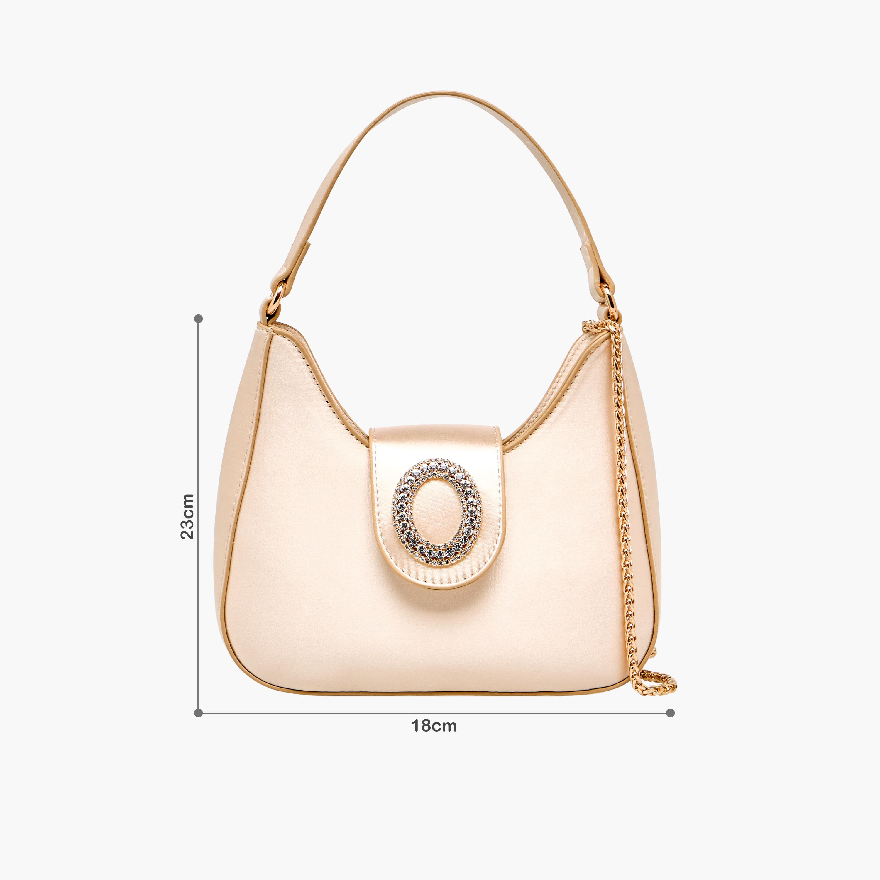 Flora Bella Textured Shoulder Bag with Embellished Button Closure-women-bagsandwallets-handbags-image-2