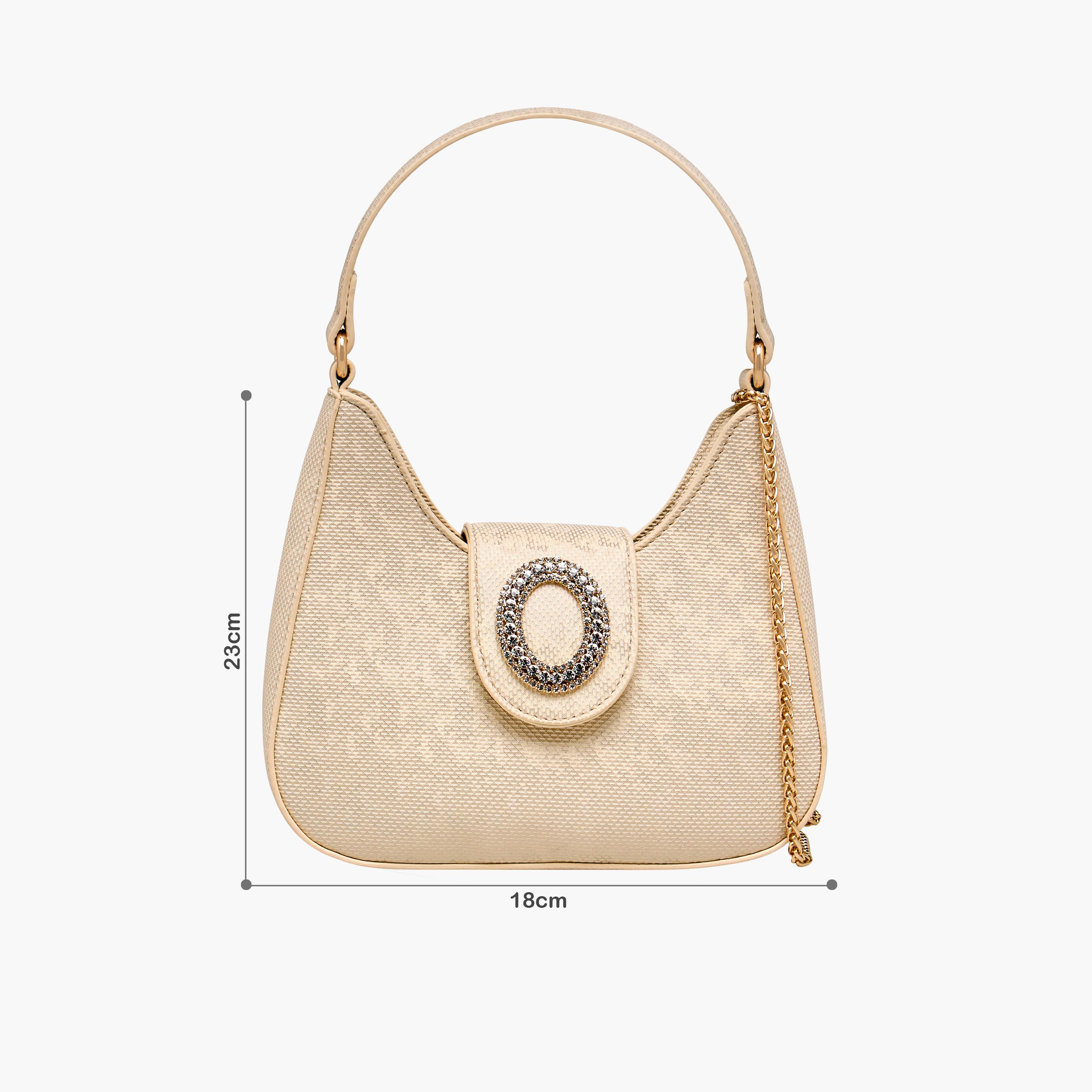 شنطة كتف بارزة الملمس بزر إغلاق مزين من فلورا بيلا-women-bagsandwallets-handbags-image-2