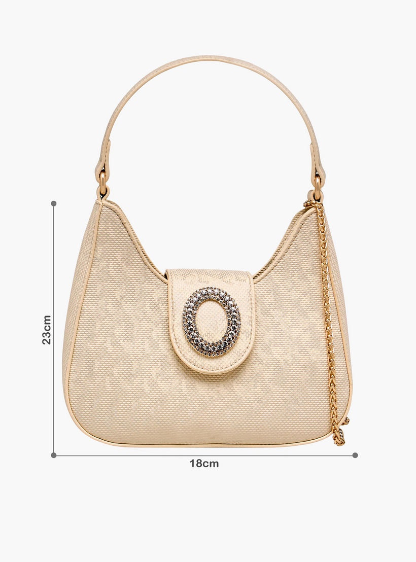 شنطة كتف بارزة الملمس بزر إغلاق مزين من فلورا بيلا-women-bagsandwallets-handbags-image-2
