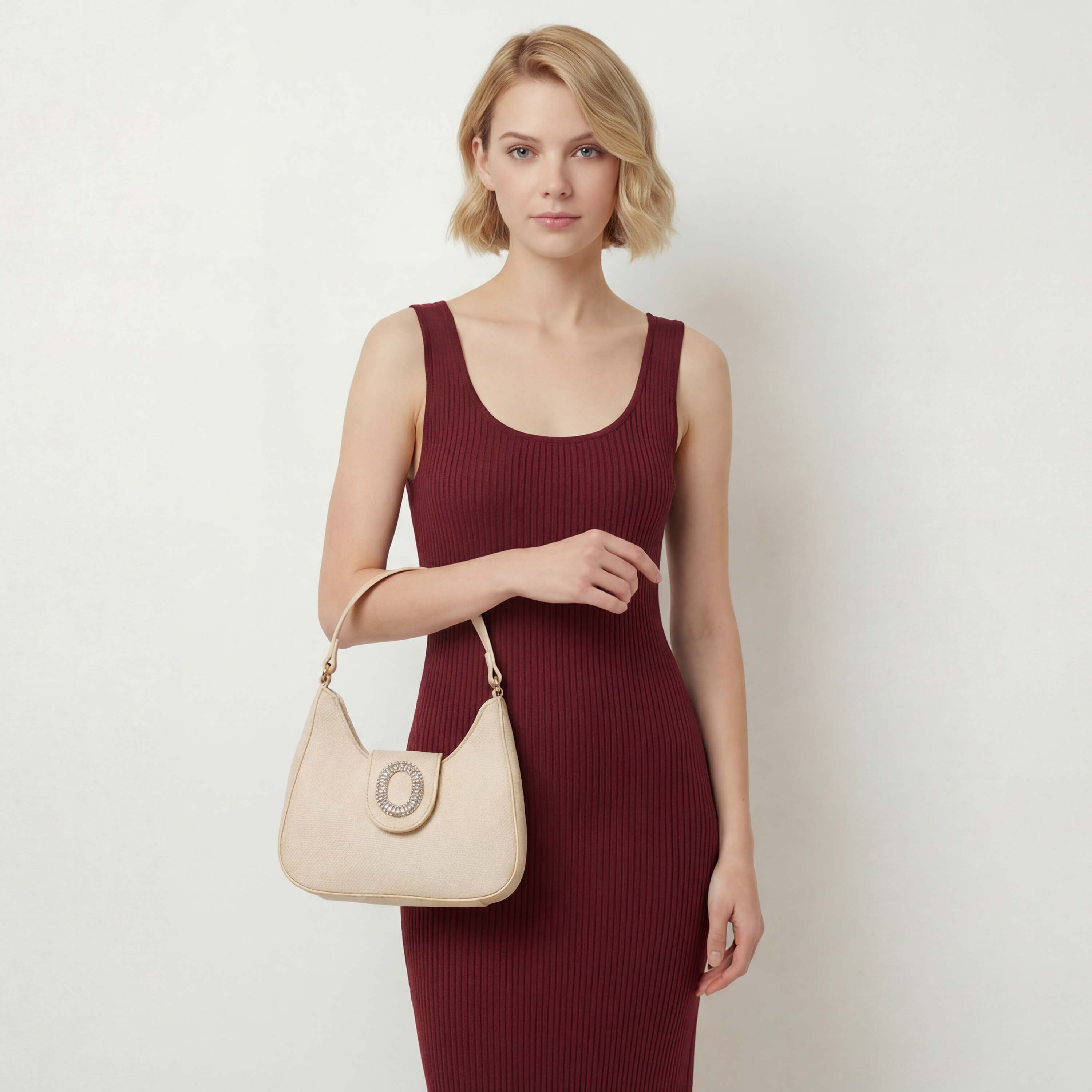 شنطة كتف بارزة الملمس بزر إغلاق مزين من فلورا بيلا-women-bagsandwallets-handbags-image-3