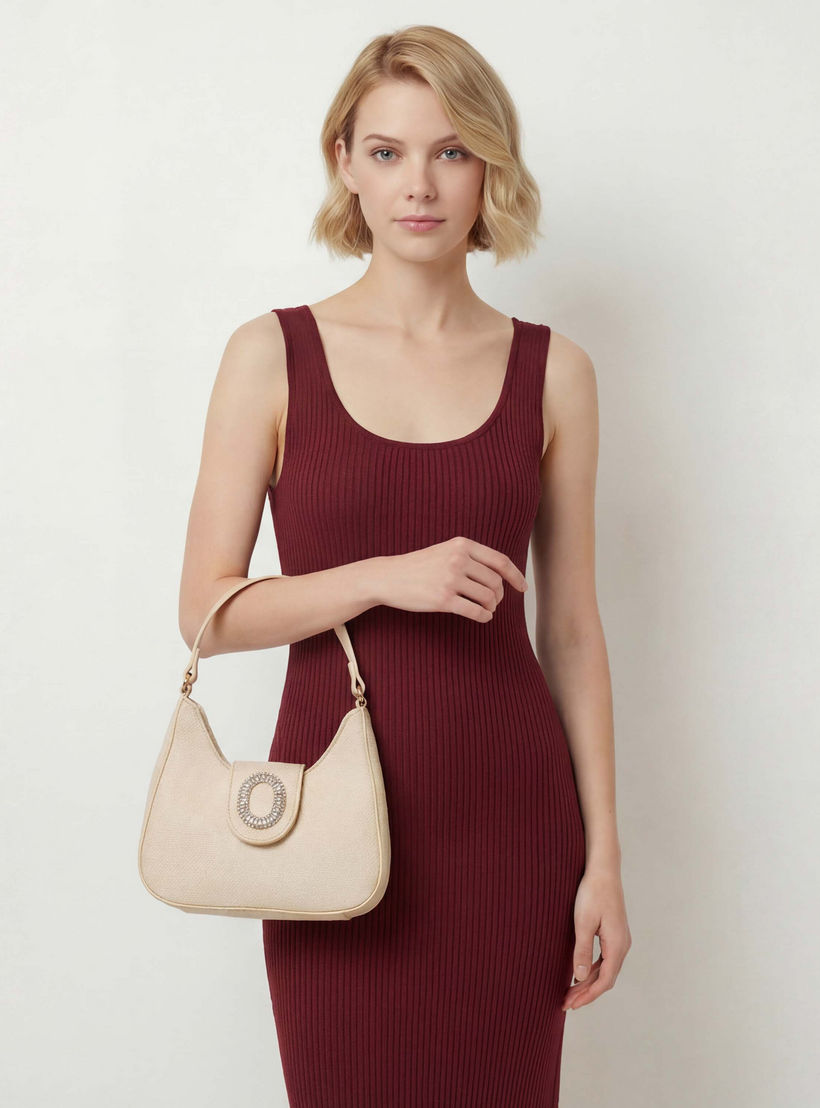 شنطة كتف بارزة الملمس بزر إغلاق مزين من فلورا بيلا-women-bagsandwallets-handbags-image-3