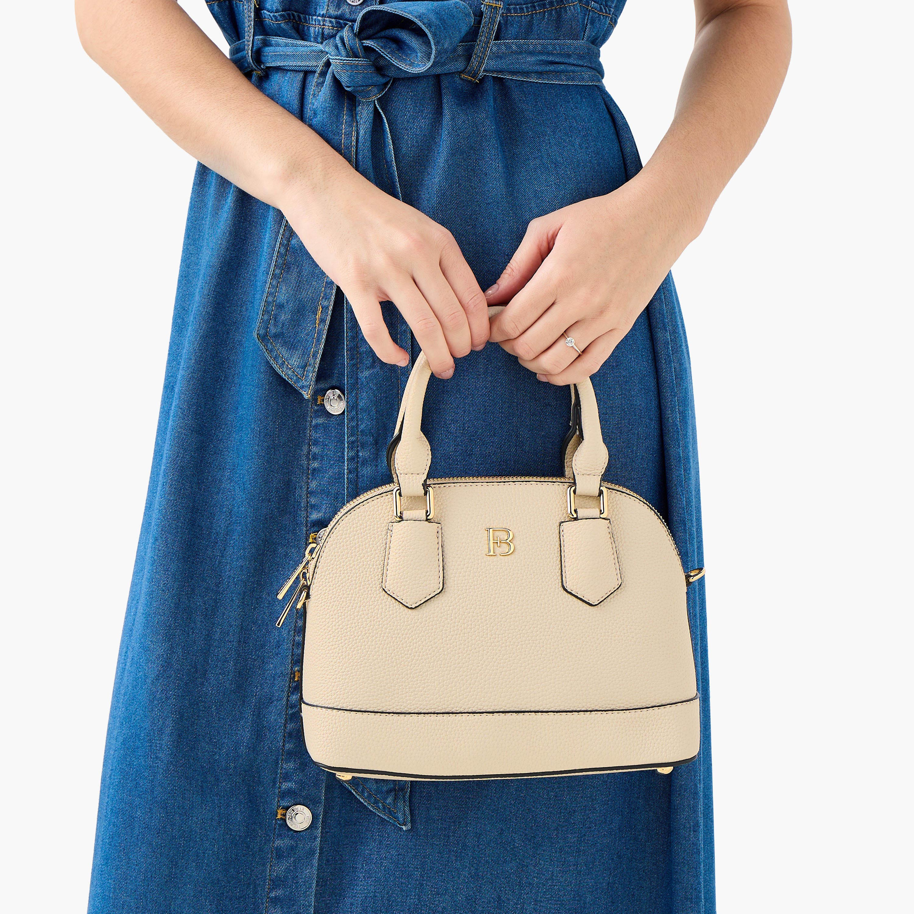 Flora Bella Solid Tote Bag with Detachable Strap and Zip Closure-women-bagsandwallets-handbags-image-3