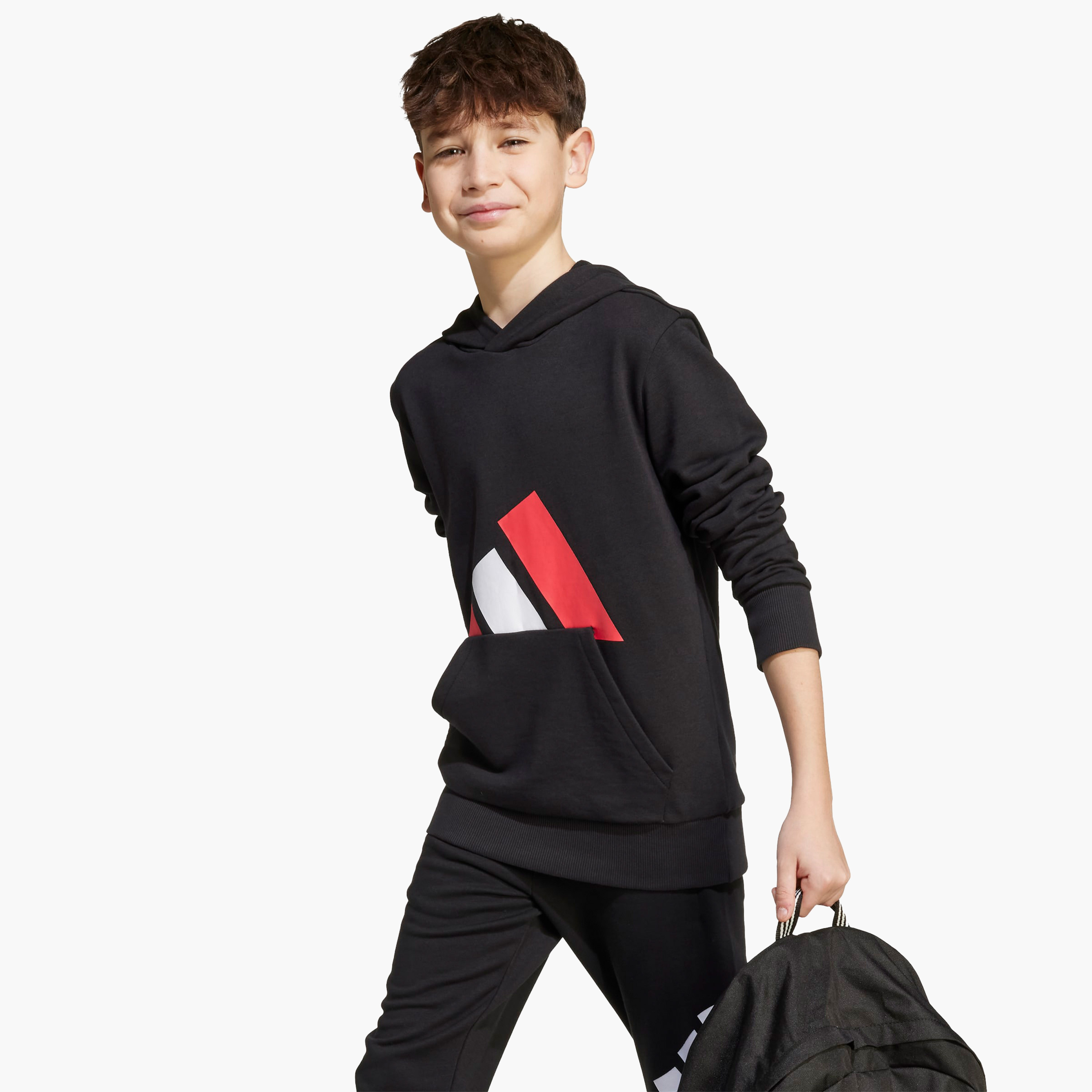 سويت شيرت بقبعة وطبعات شعار للأولاد من أديداس - أكمام طويلة-sports-boys-clothing-tops-image-4