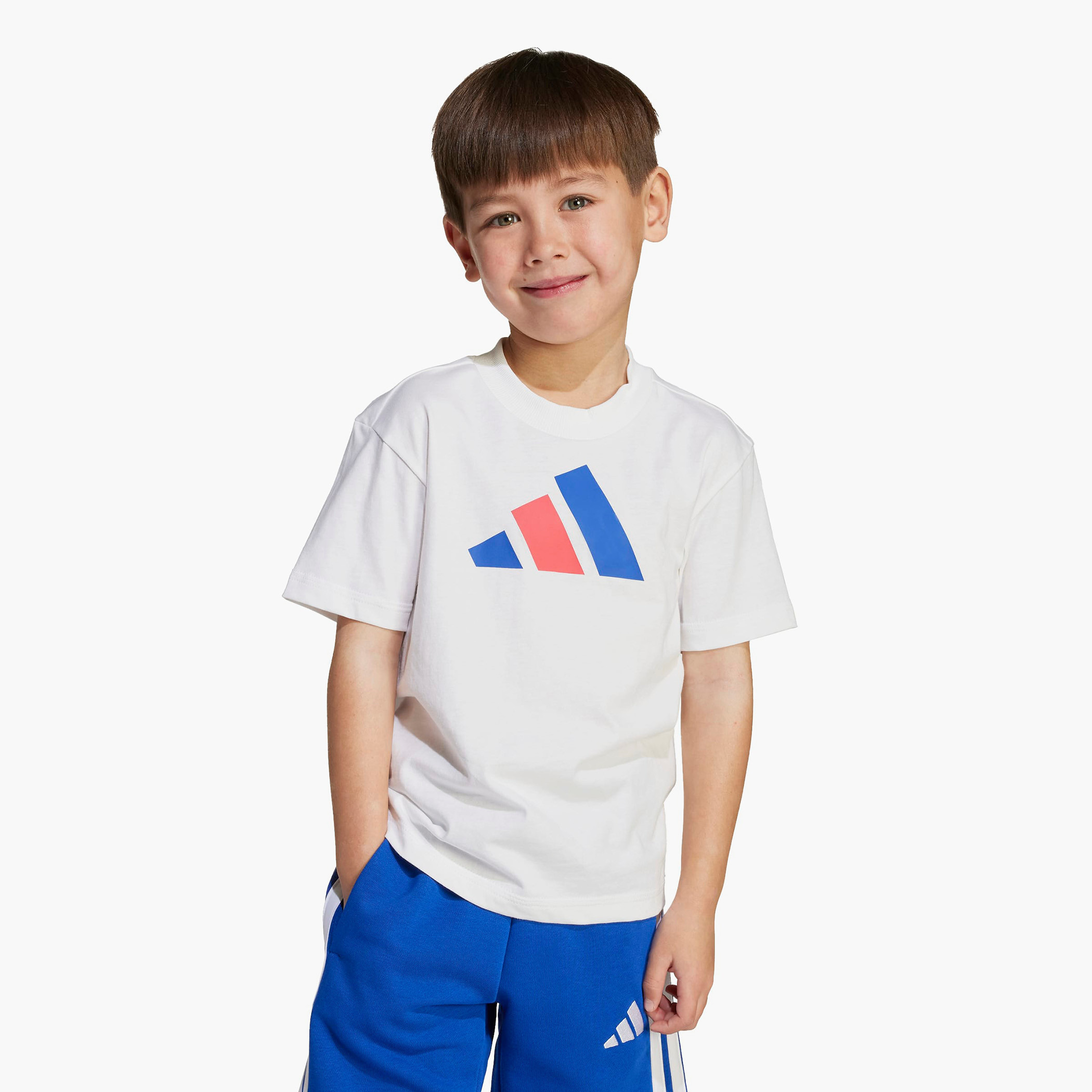 adidas Crew Neck Short Sleeves T-shirt with Logo Print-boys-clothing-sportswear-tops-image-1