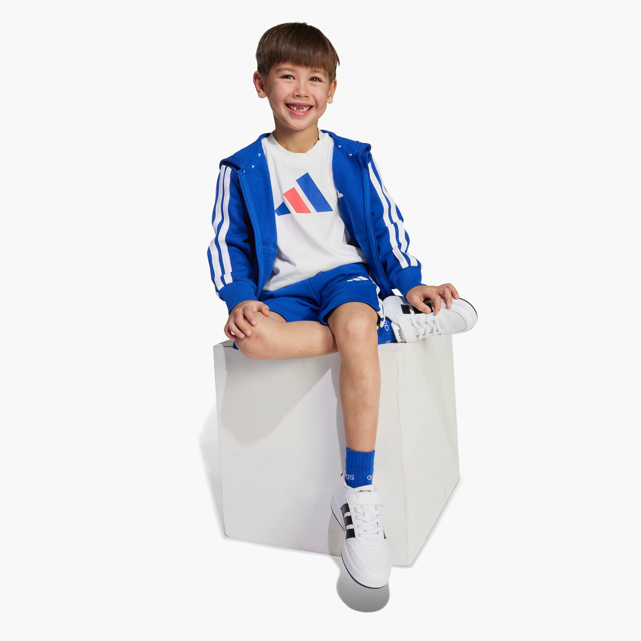 adidas Crew Neck Short Sleeves T-shirt with Logo Print-boys-clothing-sportswear-tops-image-4