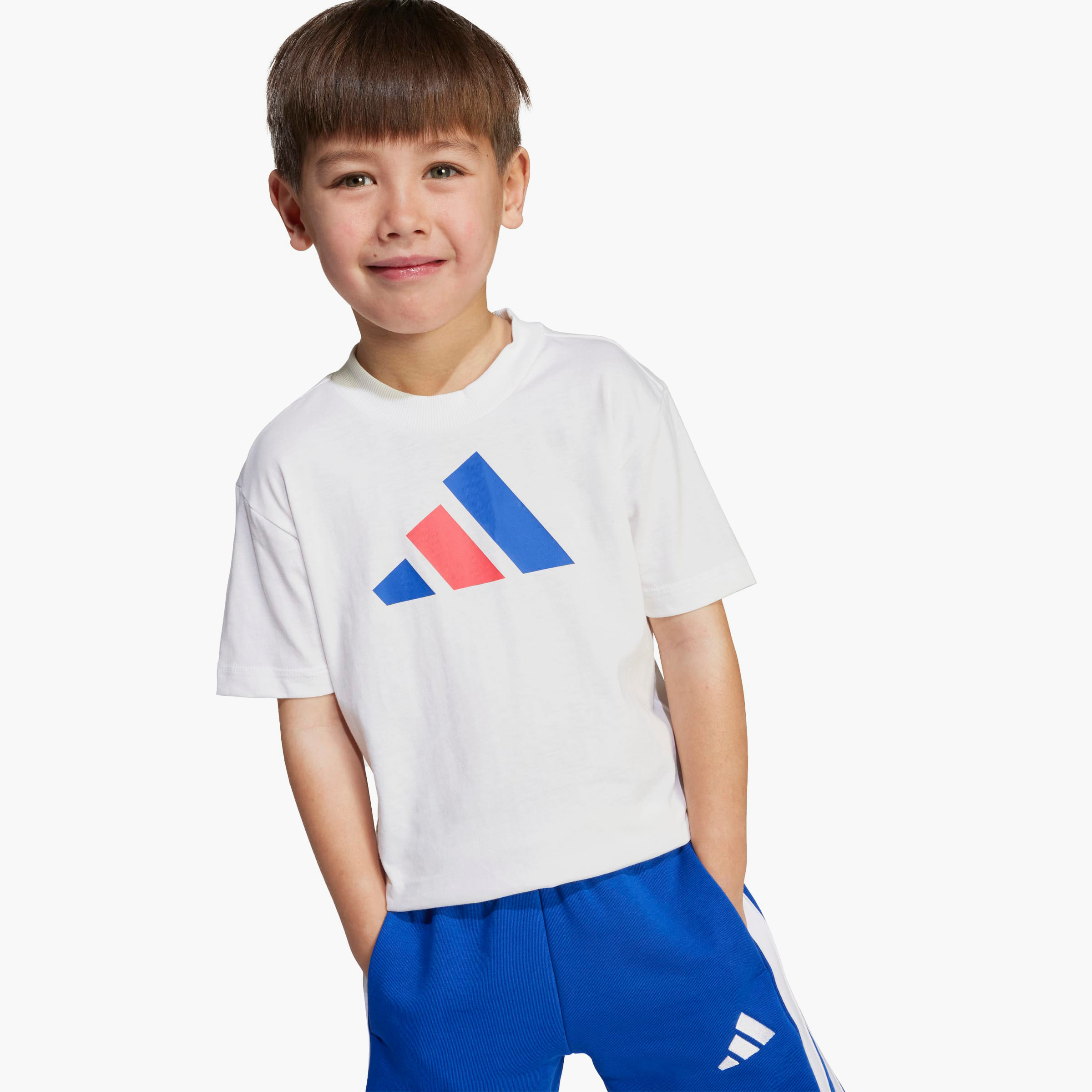 adidas Crew Neck Short Sleeves T-shirt with Logo Print-boys-clothing-sportswear-tops-image-5