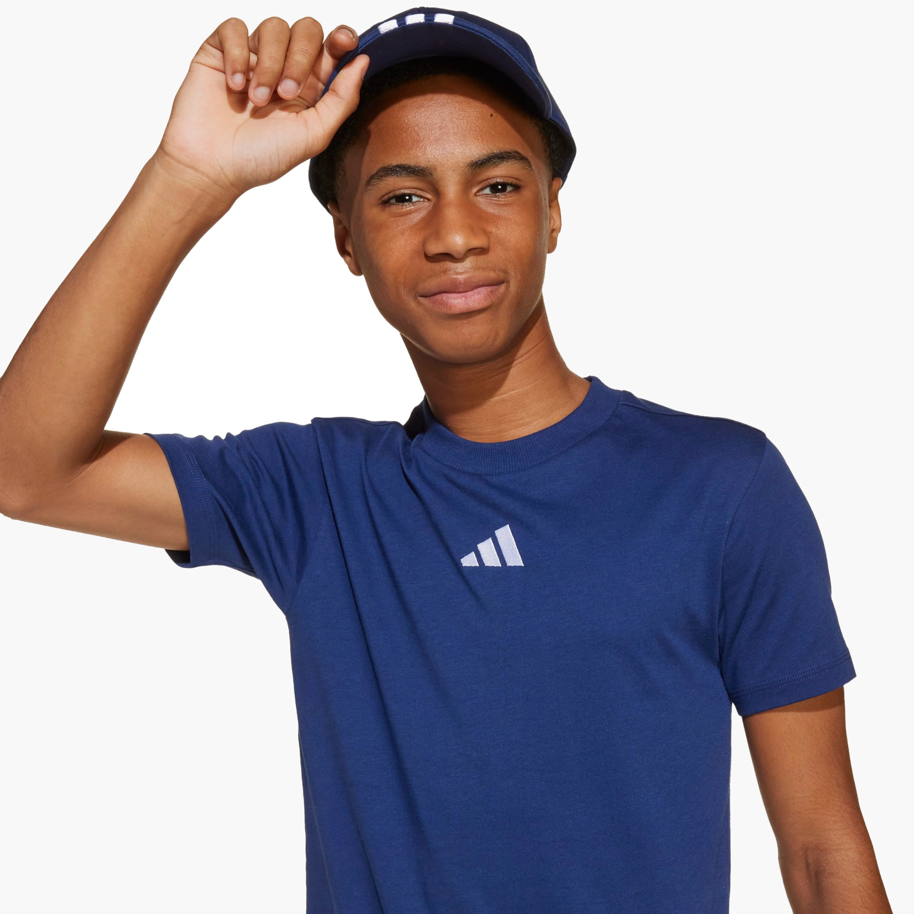 adidas Crew Neck Short  Sleeves T-shirt with Logo Print-sports-boys-clothing-tops-image-5