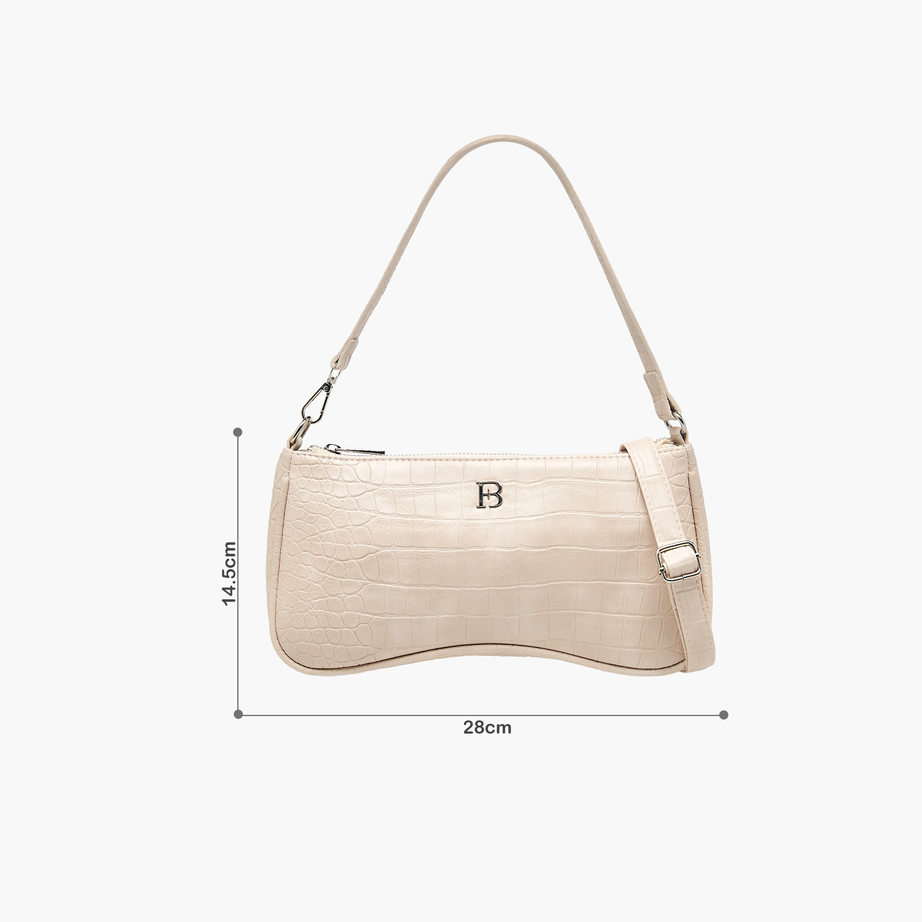 Flora Bella Textured Shoulder Bag with Detachable Strap and Zip Closure-women-bagsandwallets-handbags-image-2