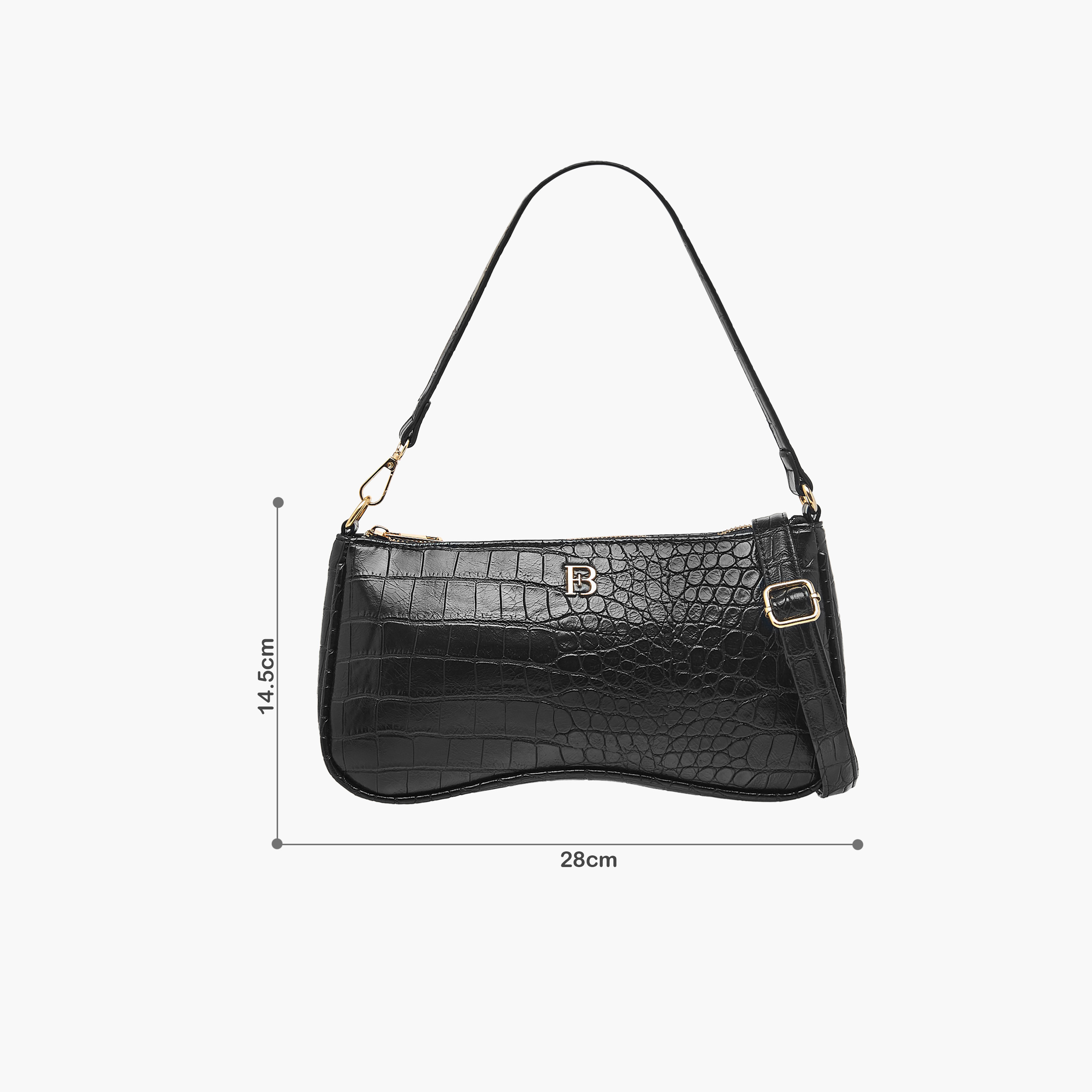 Flora Bella Textured Shoulder Bag with Detachable Strap and Zip Closure-women-bagsandwallets-handbags-image-2