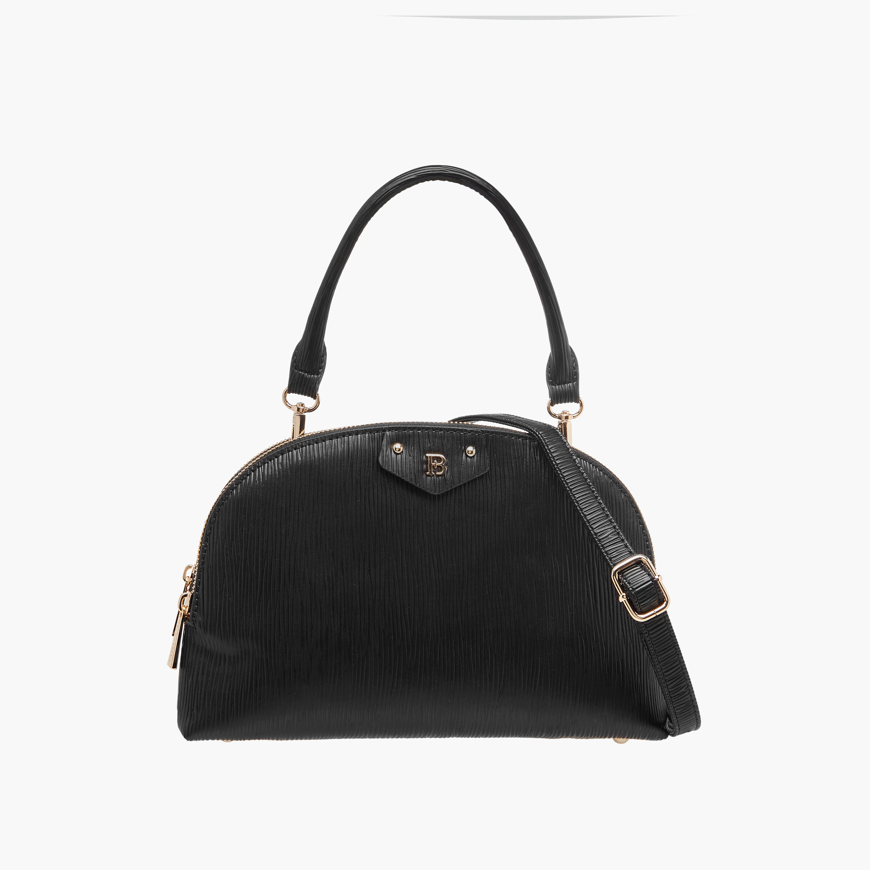 Flora Bella Textured Dome Bag with Detachable Strap and Zip Closure-women-bagsandwallets-handbags-image-1