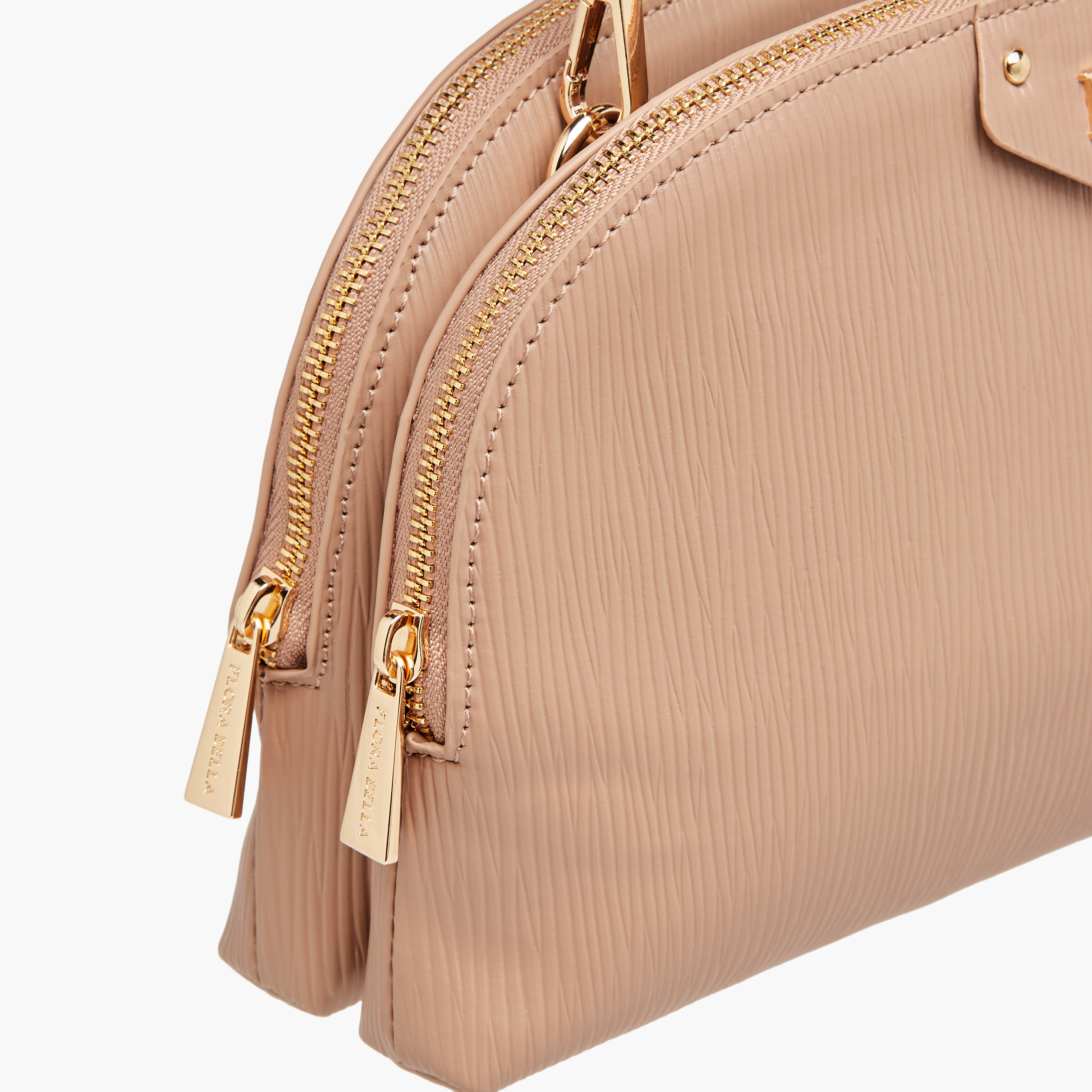 Flora Bella Textured Dome Bag with Detachable Strap and Zip Closure-women-bagsandwallets-handbags-image-4