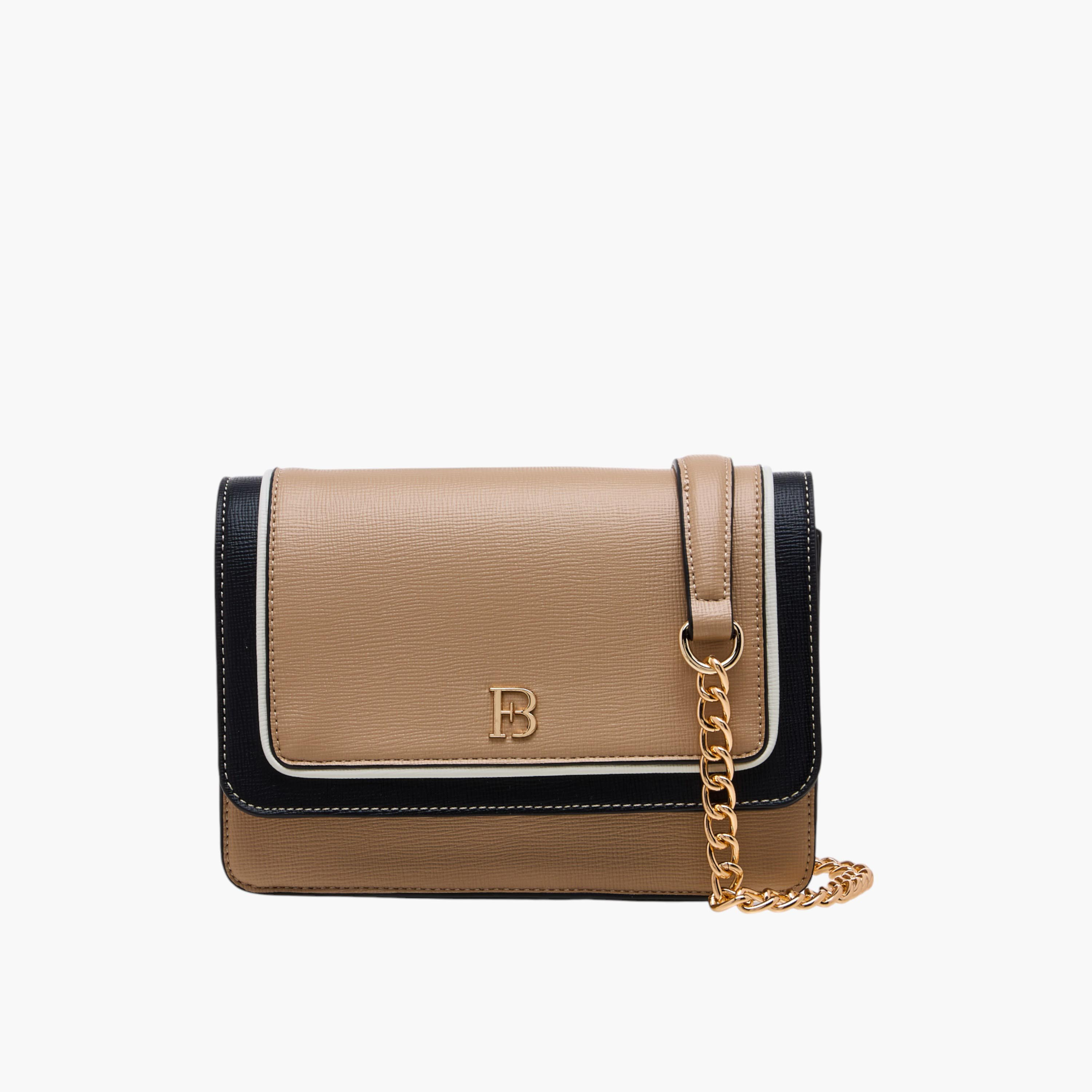 شنطة كروس بودي بارزة الملمس بحزام سلسلة وطية إغلاق من فلورا بيلا-women-bagsandwallets-handbags-image-1
