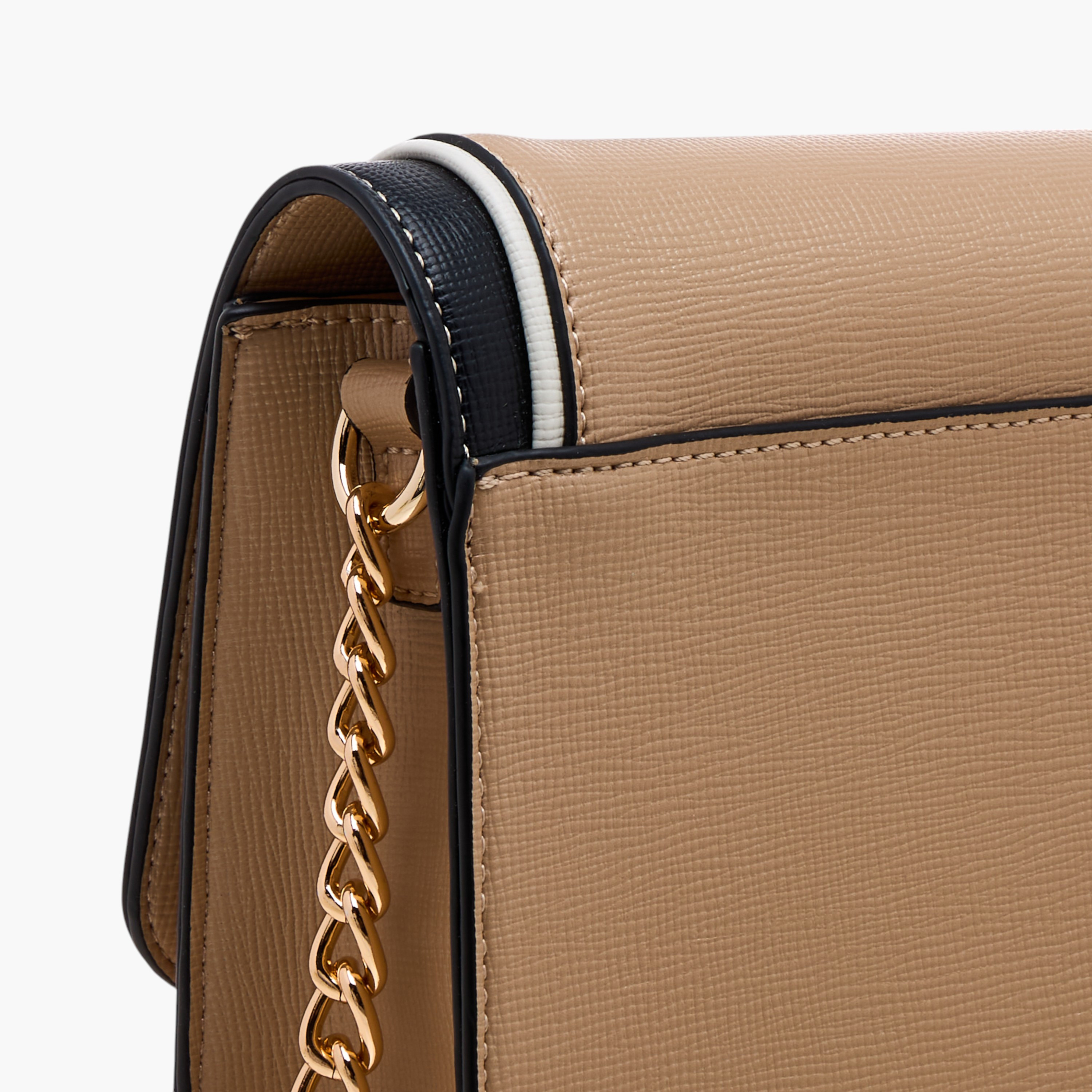 شنطة كروس بودي بارزة الملمس بحزام سلسلة وطية إغلاق من فلورا بيلا-women-bagsandwallets-handbags-image-5