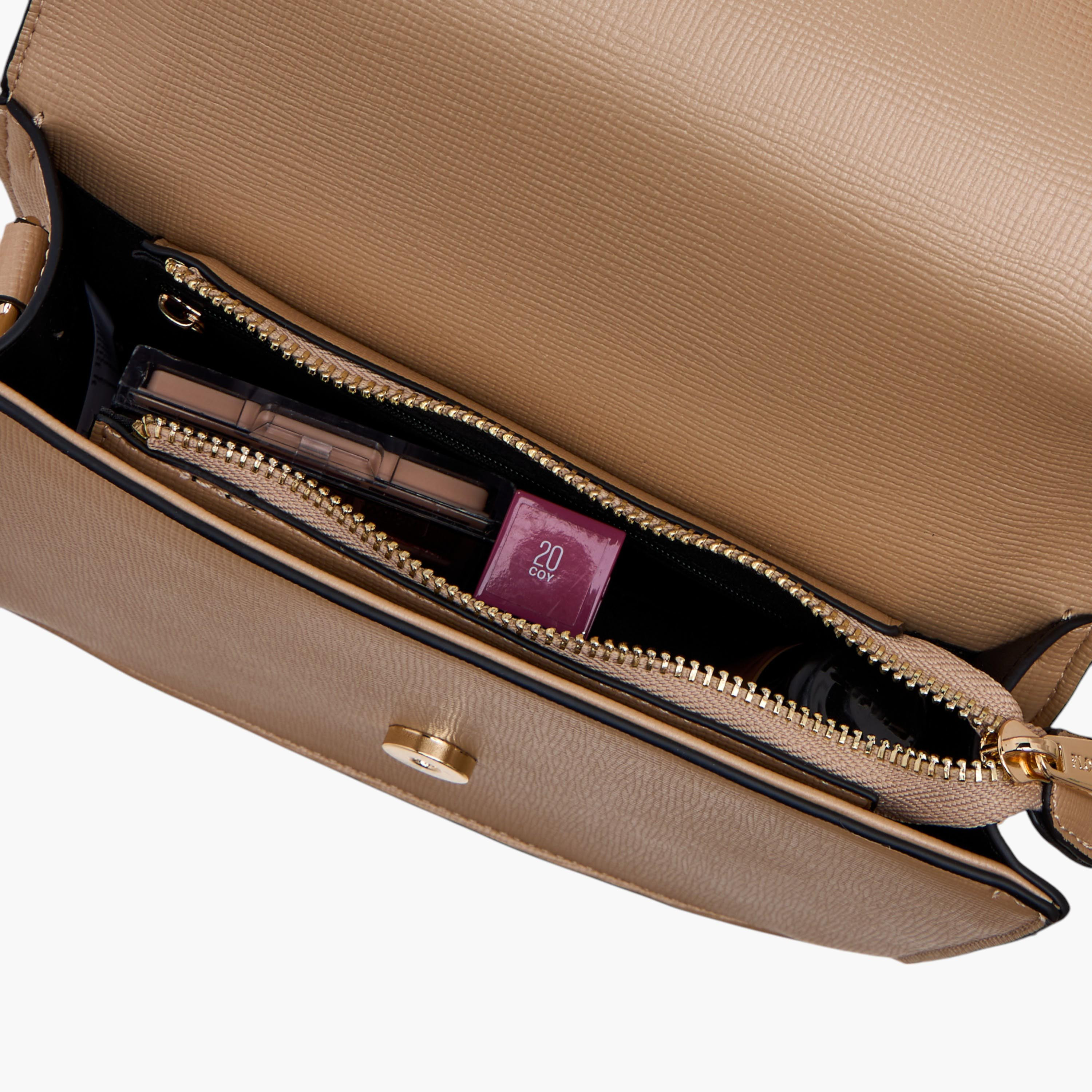 شنطة كروس بودي بارزة الملمس بحزام سلسلة وطية إغلاق من فلورا بيلا-women-bagsandwallets-handbags-image-7