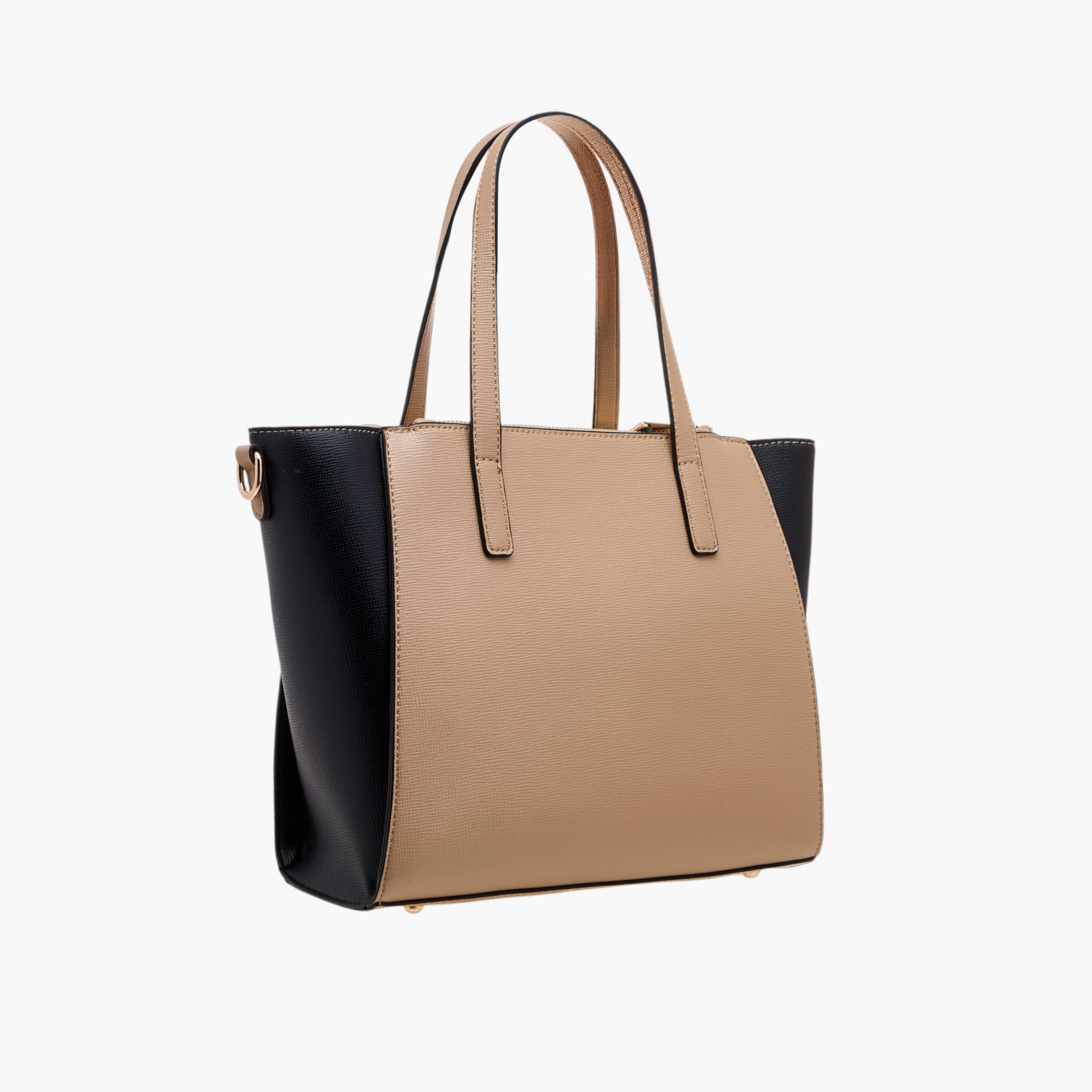 Flora Bella Colourblock Tote Bag with Double Handle and Zip Closure-women-bagsandwallets-handbags-image-3