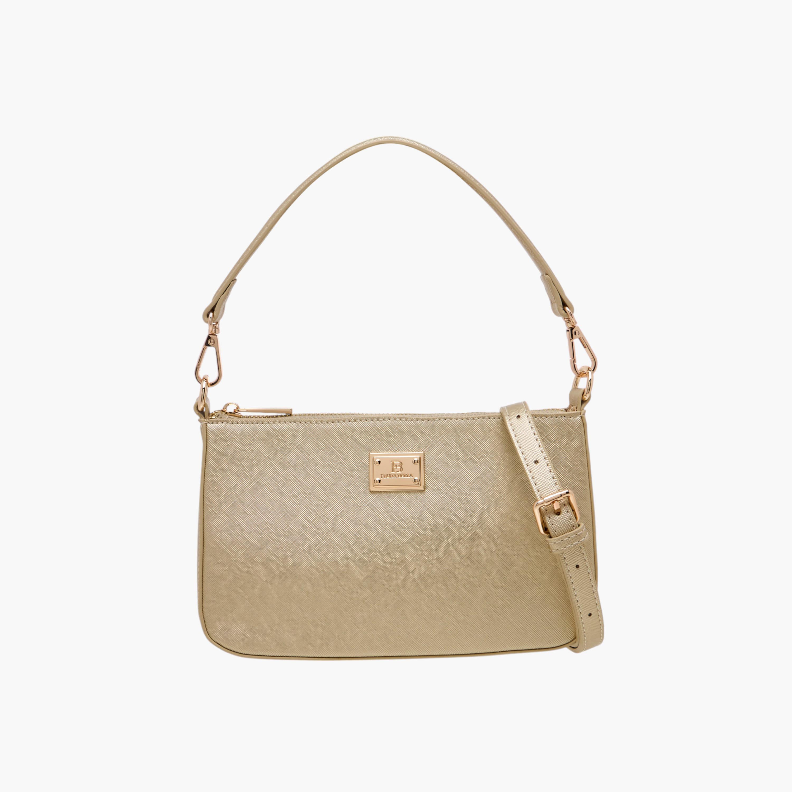 Flora Bella Textured Shoulder Bag with Detachable Strap and Zip Closure-women-bagsandwallets-handbags-image-1