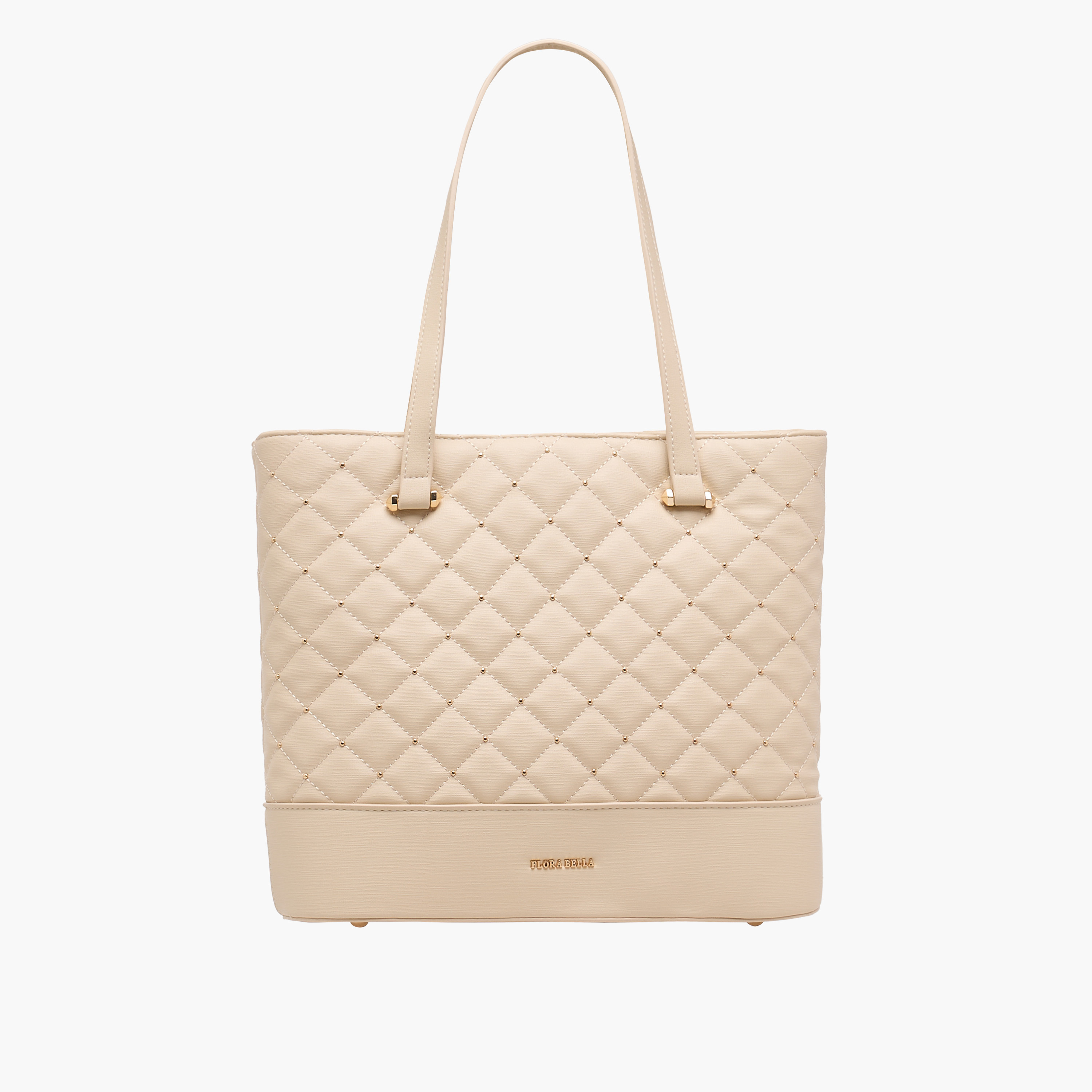 Flora Bella Quilted Tote Bag with Double Handle and Zip Closure-women-bagsandwallets-handbags-image-1