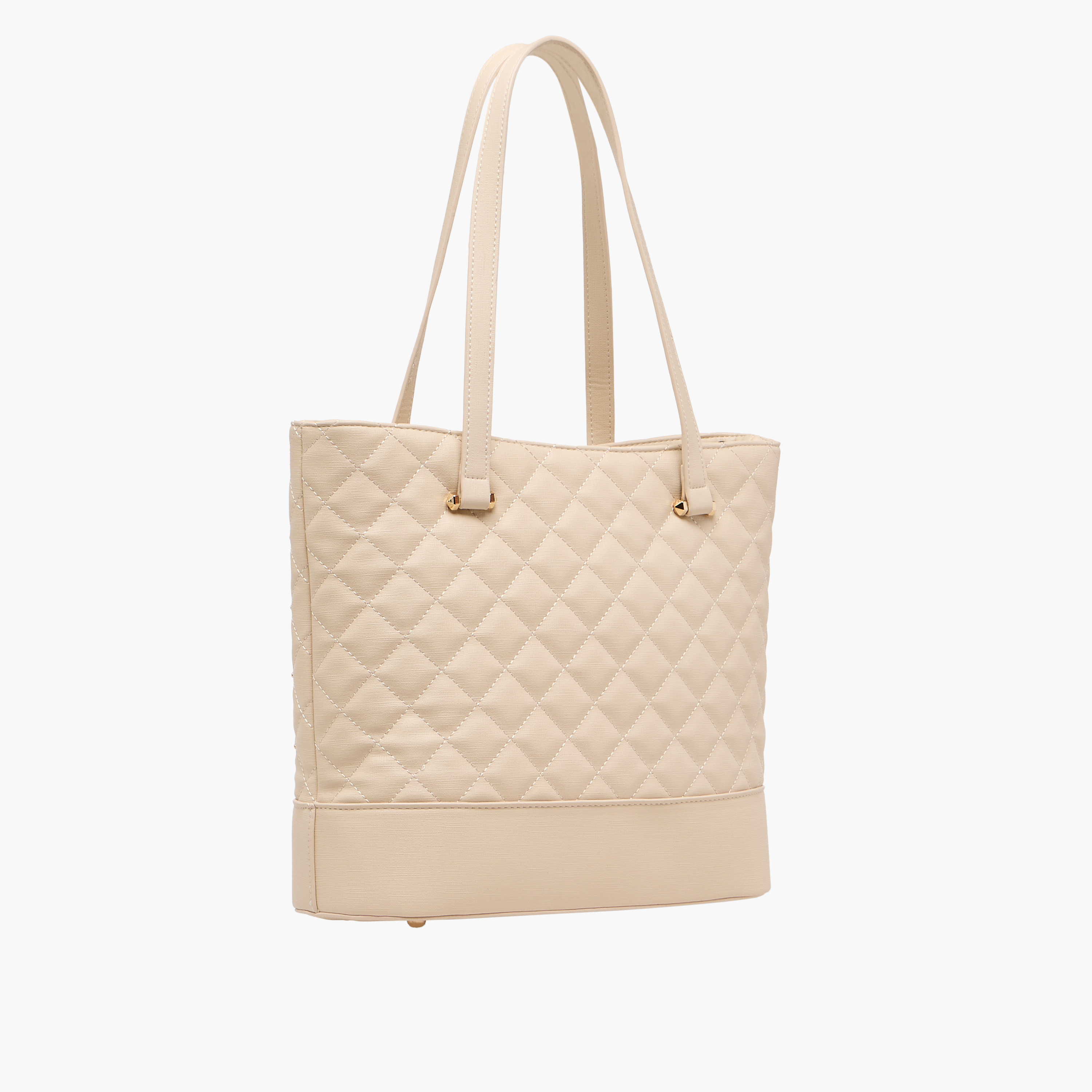Flora Bella Quilted Tote Bag with Double Handle and Zip Closure-women-bagsandwallets-handbags-image-4