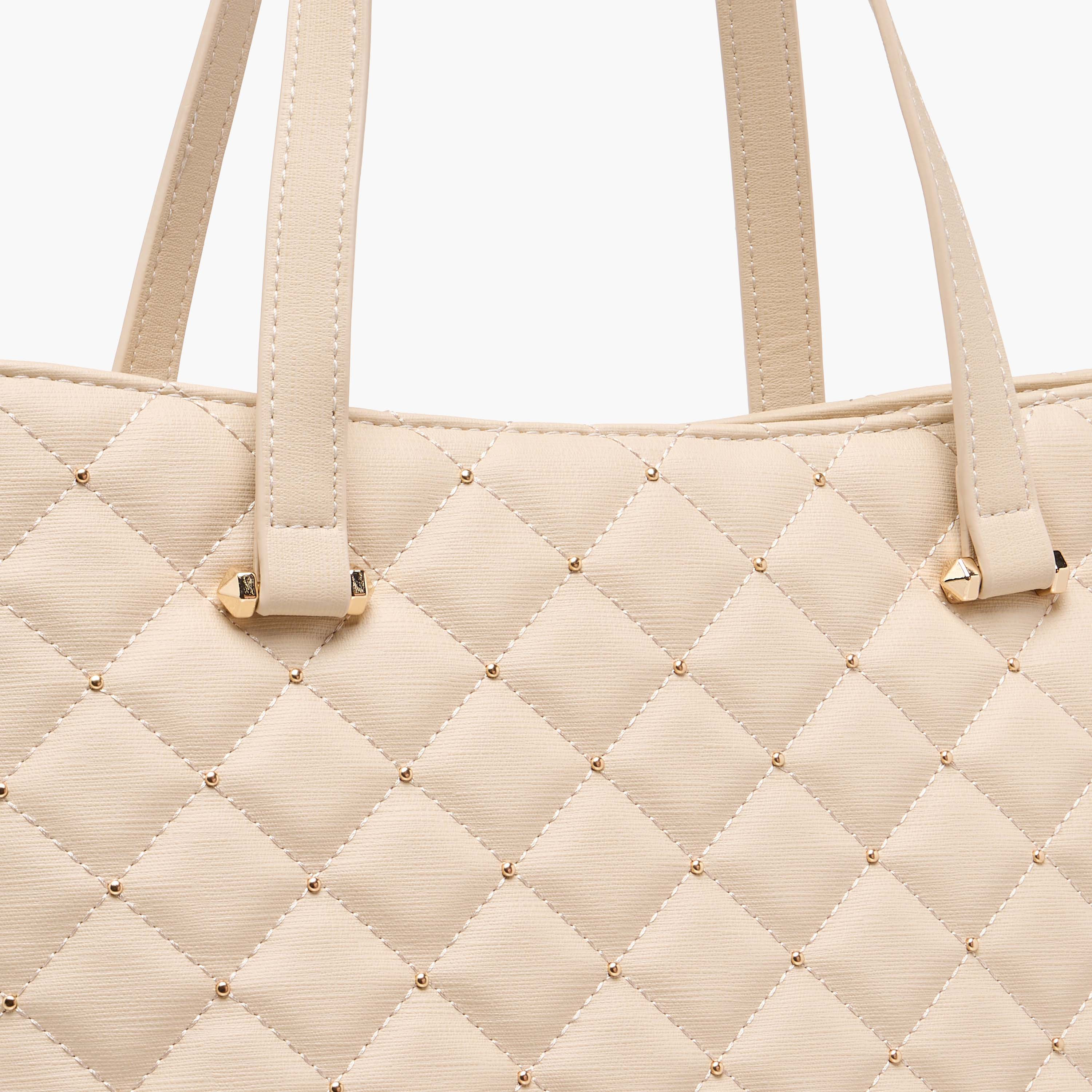 Flora Bella Quilted Tote Bag with Double Handle and Zip Closure-women-bagsandwallets-handbags-image-5