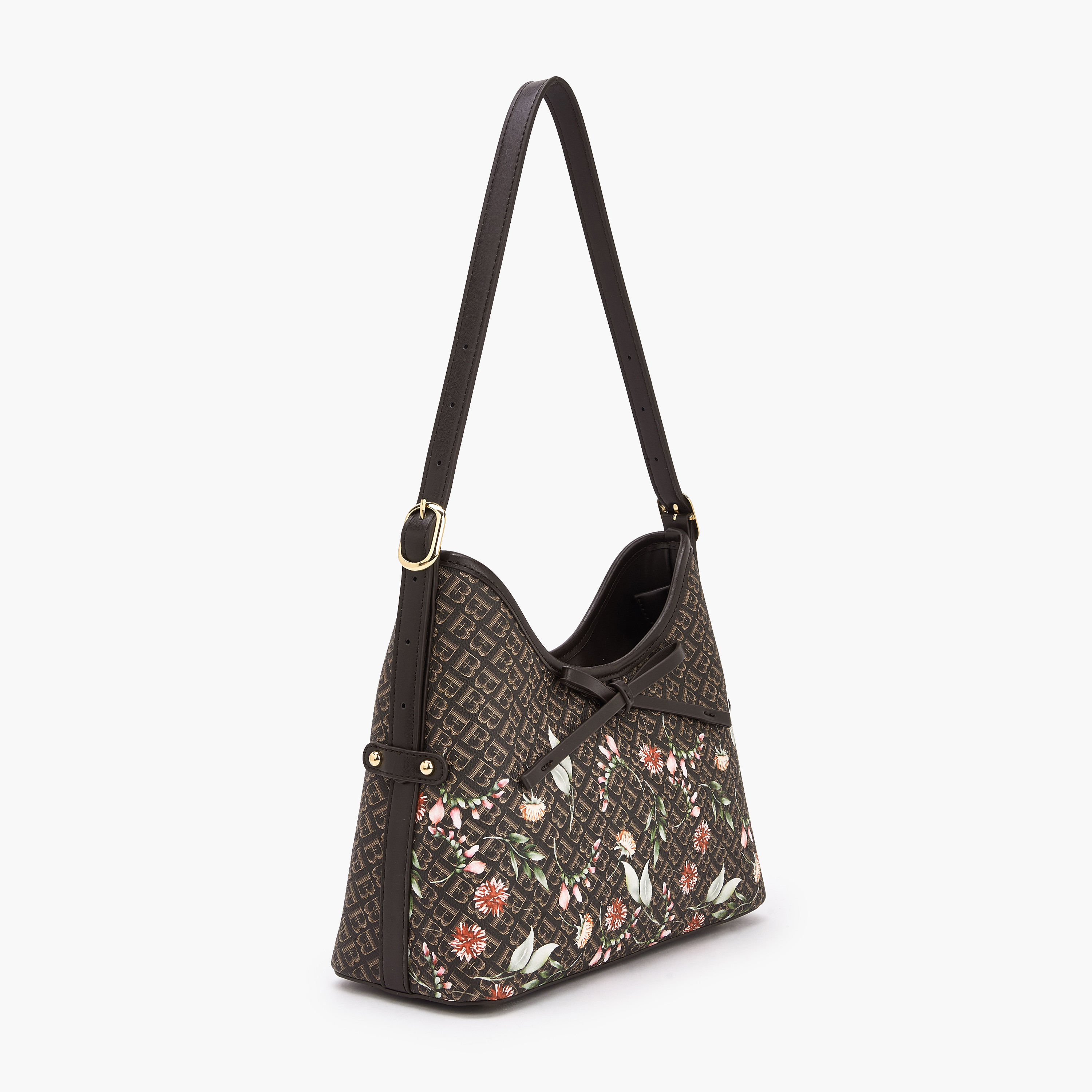شنطة كتف بطبعات مونوجرام مع حزام قابل للتعديل للنساء من فلورا بيلا-women-bagsandwallets-handbags-image-3