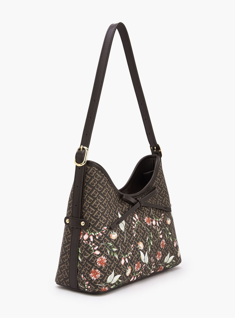 شنطة كتف بطبعات مونوجرام مع حزام قابل للتعديل للنساء من فلورا بيلا-women-bagsandwallets-handbags-image-3