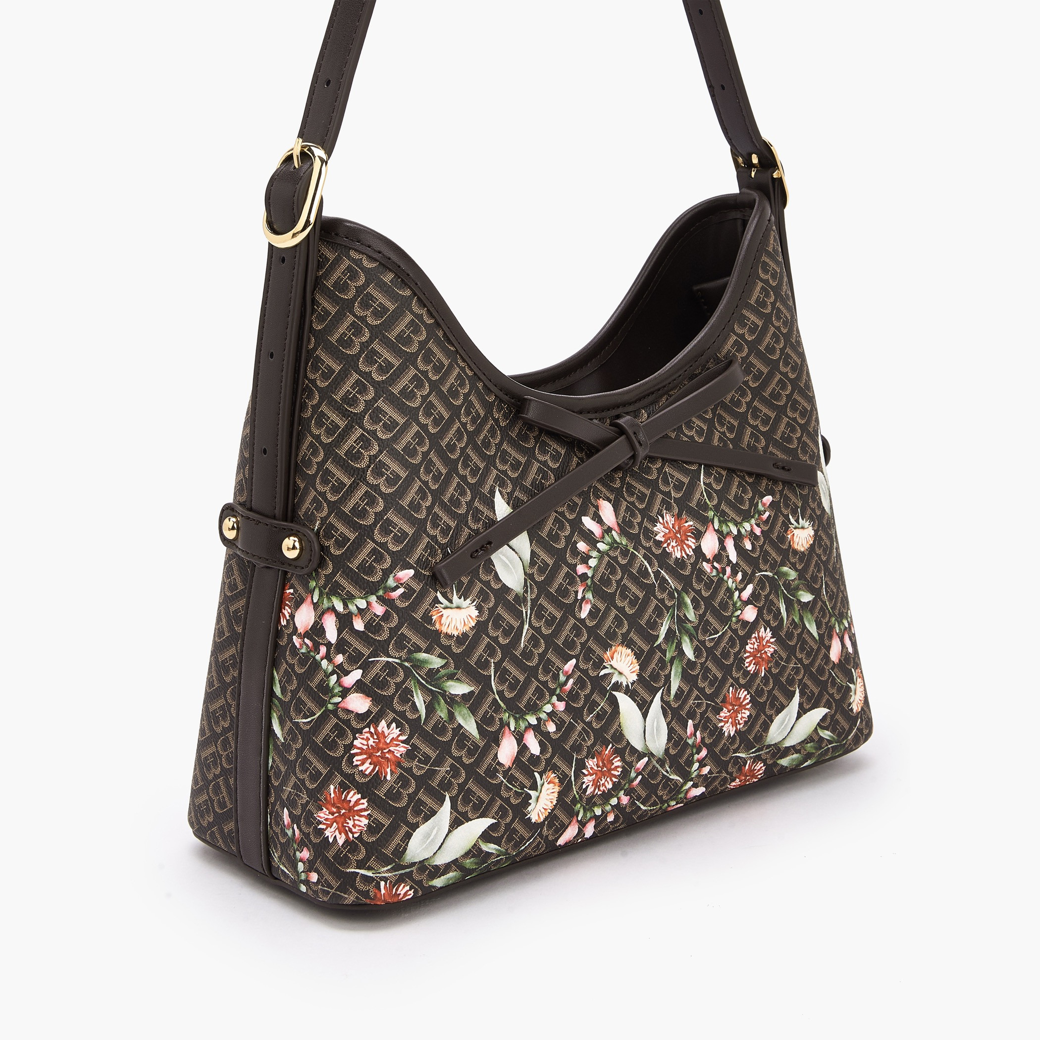 شنطة كتف بطبعات مونوجرام مع حزام قابل للتعديل للنساء من فلورا بيلا-women-bagsandwallets-handbags-image-4