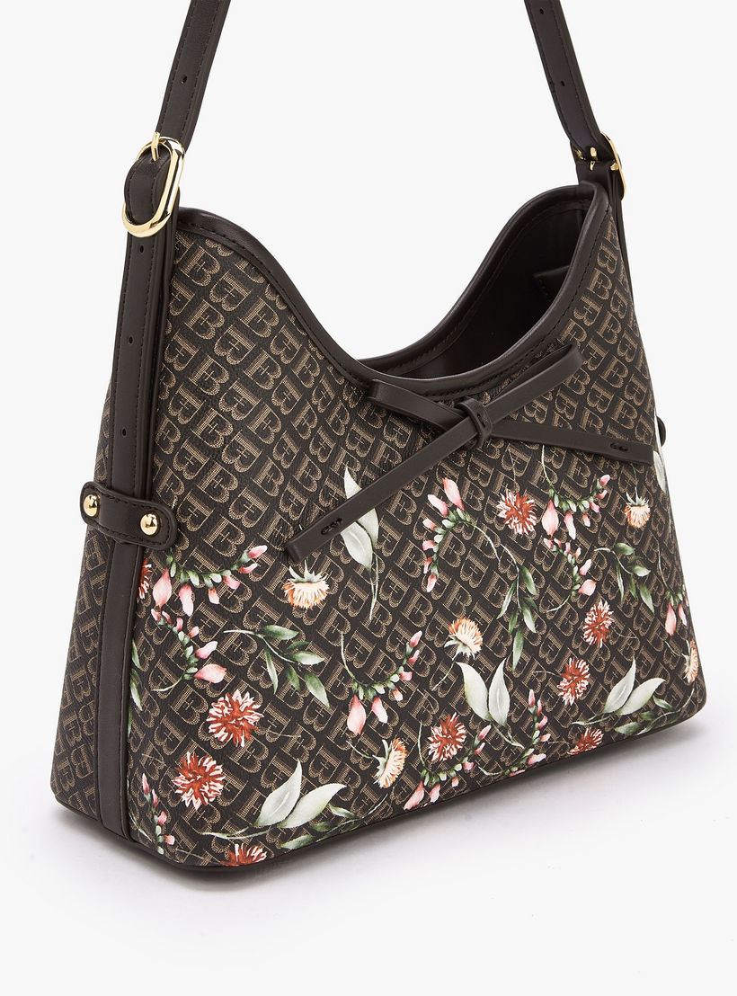 شنطة كتف بطبعات مونوجرام مع حزام قابل للتعديل للنساء من فلورا بيلا-women-bagsandwallets-handbags-image-4