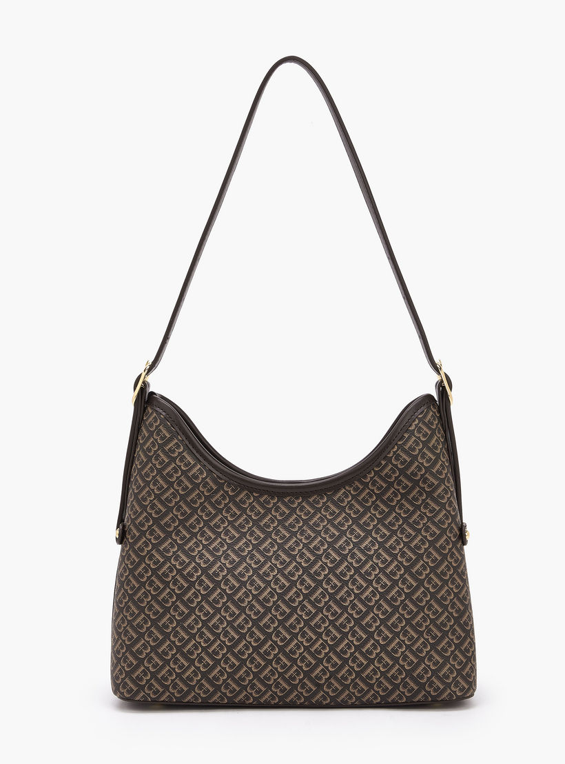 شنطة كتف بطبعات مونوجرام مع حزام قابل للتعديل للنساء من فلورا بيلا-women-bagsandwallets-handbags-image-5
