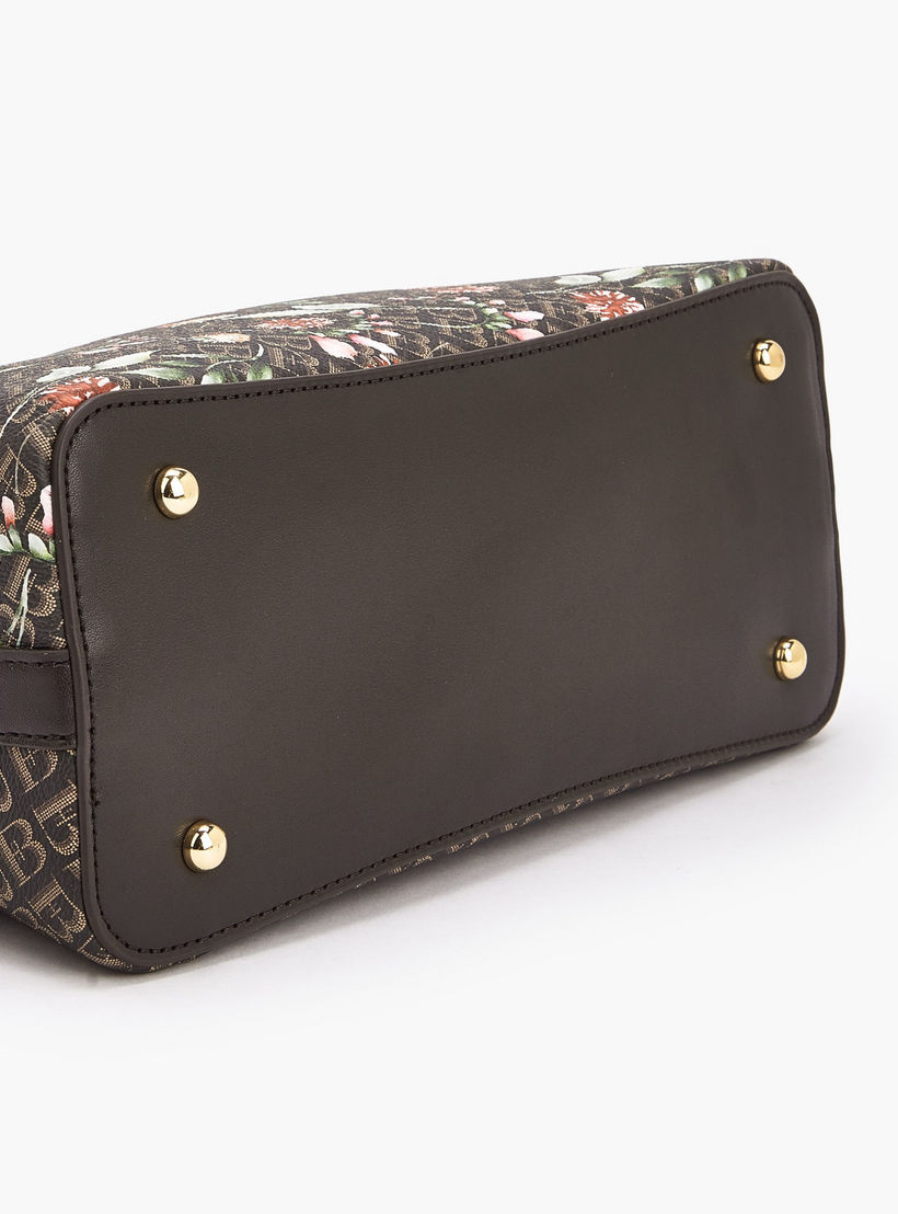 شنطة كتف بطبعات مونوجرام مع حزام قابل للتعديل للنساء من فلورا بيلا-women-bagsandwallets-handbags-image-7