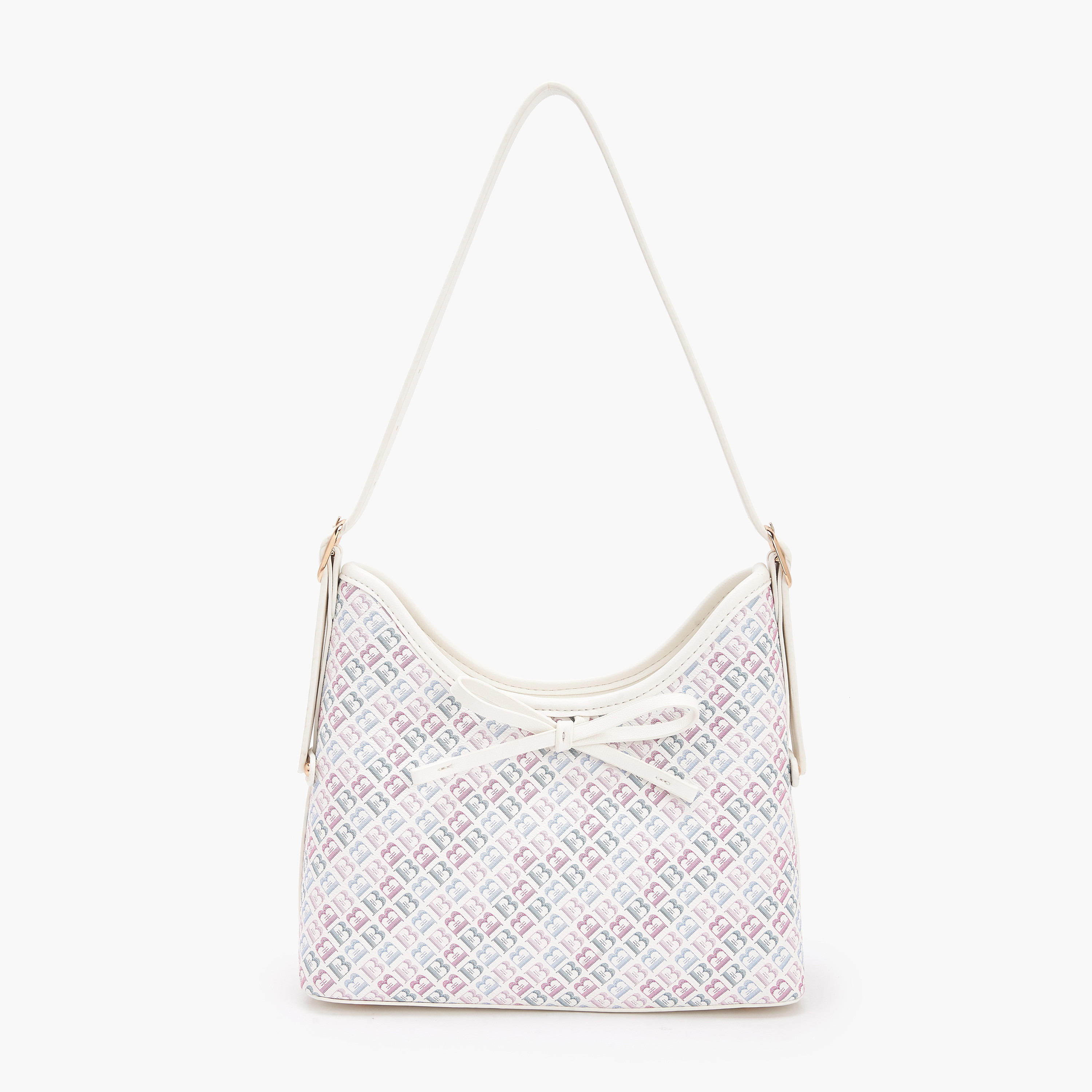 شنطة كتف بطبعات مونوجرام مع حزام قابل للتعديل للنساء من فلورا بيلا-women-bagsandwallets-handbags-image-1