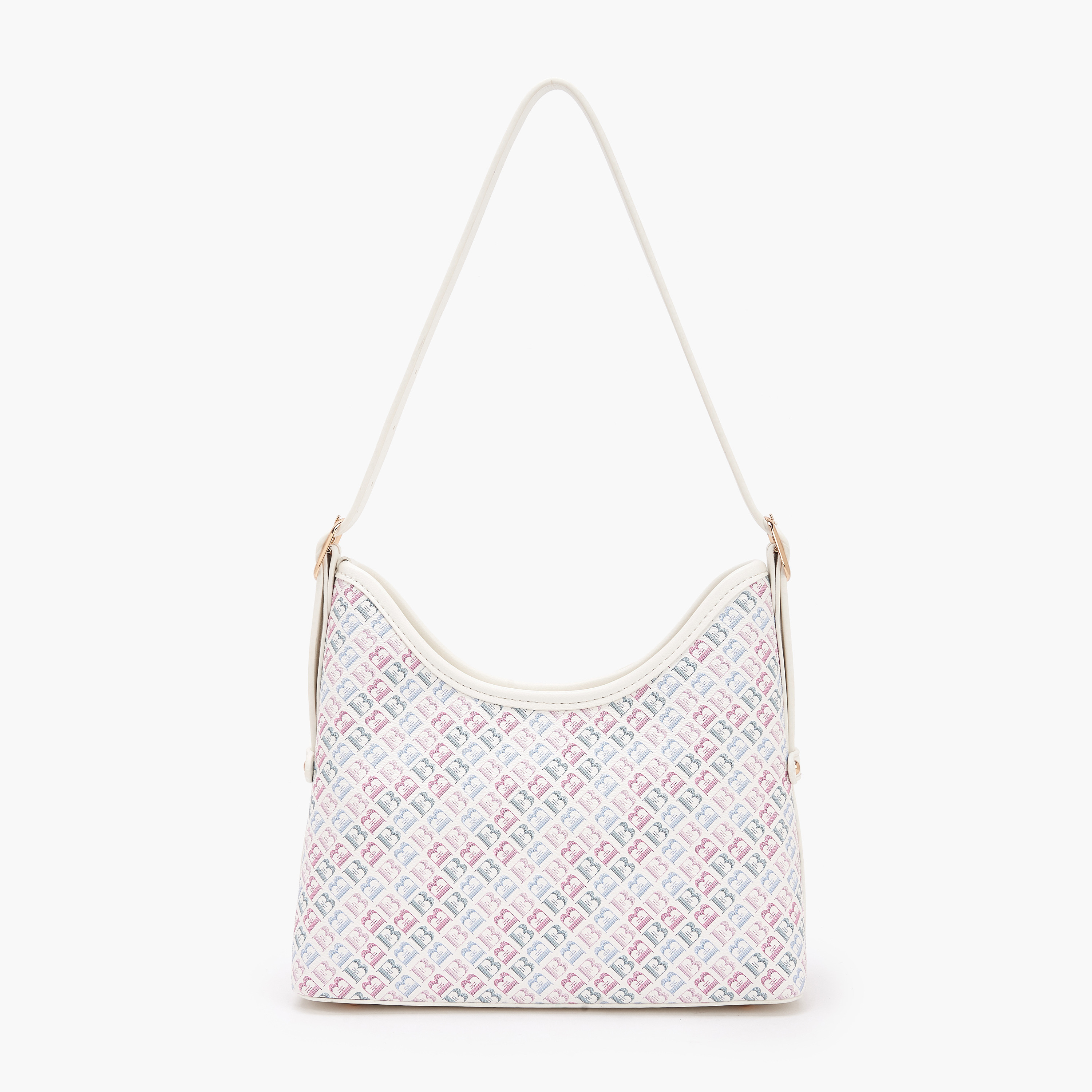 شنطة كتف بطبعات مونوجرام مع حزام قابل للتعديل للنساء من فلورا بيلا-women-bagsandwallets-handbags-image-3