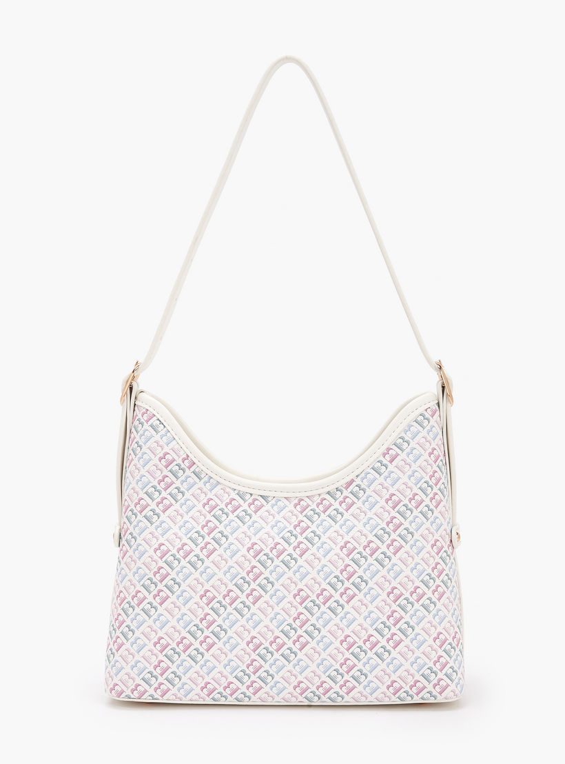 شنطة كتف بطبعات مونوجرام مع حزام قابل للتعديل للنساء من فلورا بيلا-women-bagsandwallets-handbags-image-3