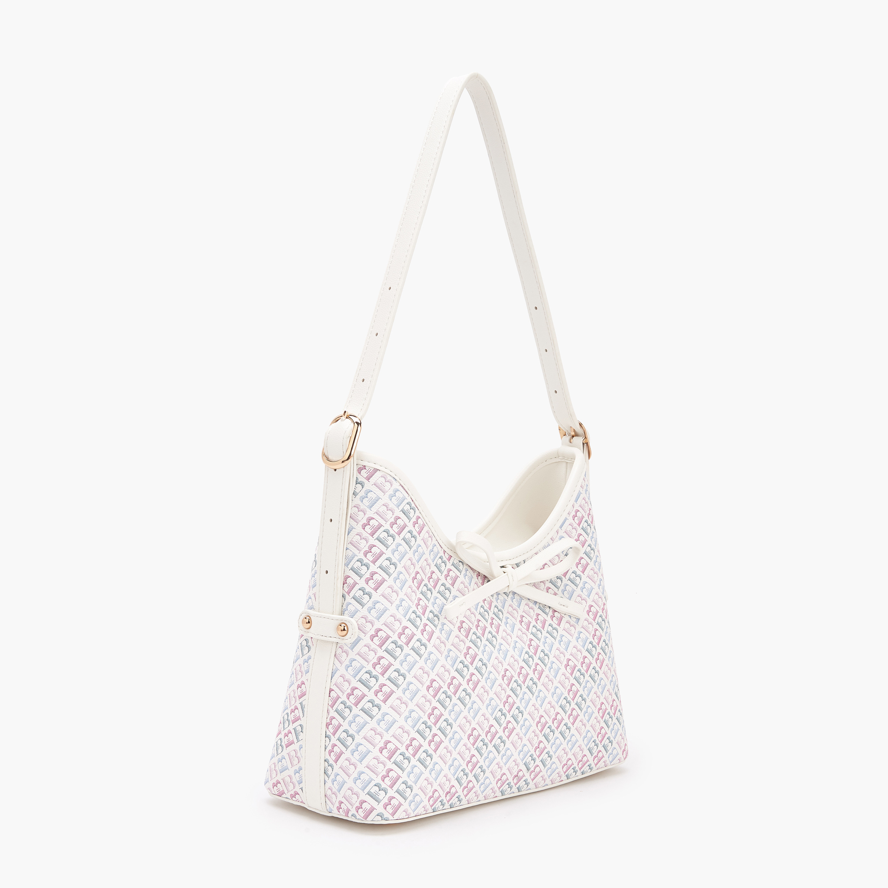 شنطة كتف بطبعات مونوجرام مع حزام قابل للتعديل للنساء من فلورا بيلا-women-bagsandwallets-handbags-image-4