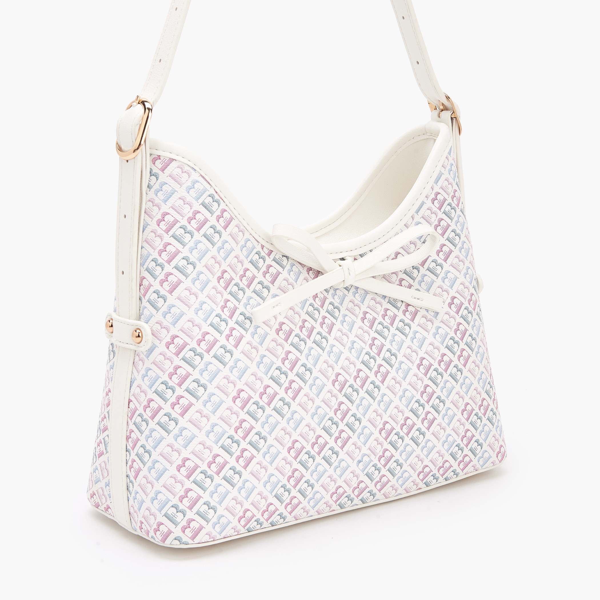 شنطة كتف بطبعات مونوجرام مع حزام قابل للتعديل للنساء من فلورا بيلا-women-bagsandwallets-handbags-image-5