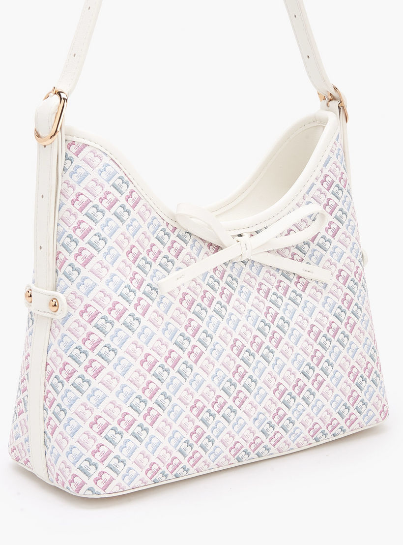 شنطة كتف بطبعات مونوجرام مع حزام قابل للتعديل للنساء من فلورا بيلا-women-bagsandwallets-handbags-image-5