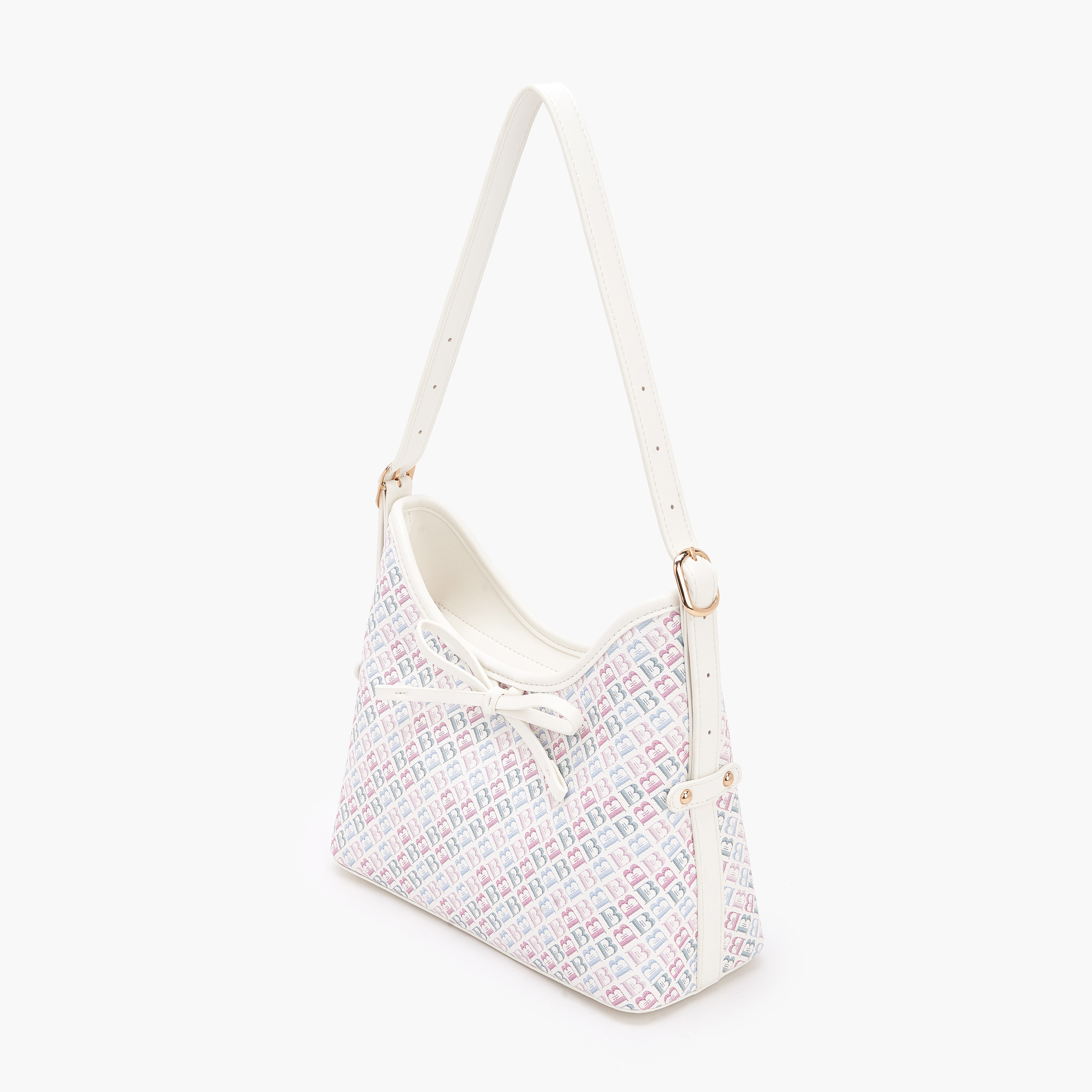 شنطة كتف بطبعات مونوجرام مع حزام قابل للتعديل للنساء من فلورا بيلا-women-bagsandwallets-handbags-image-6