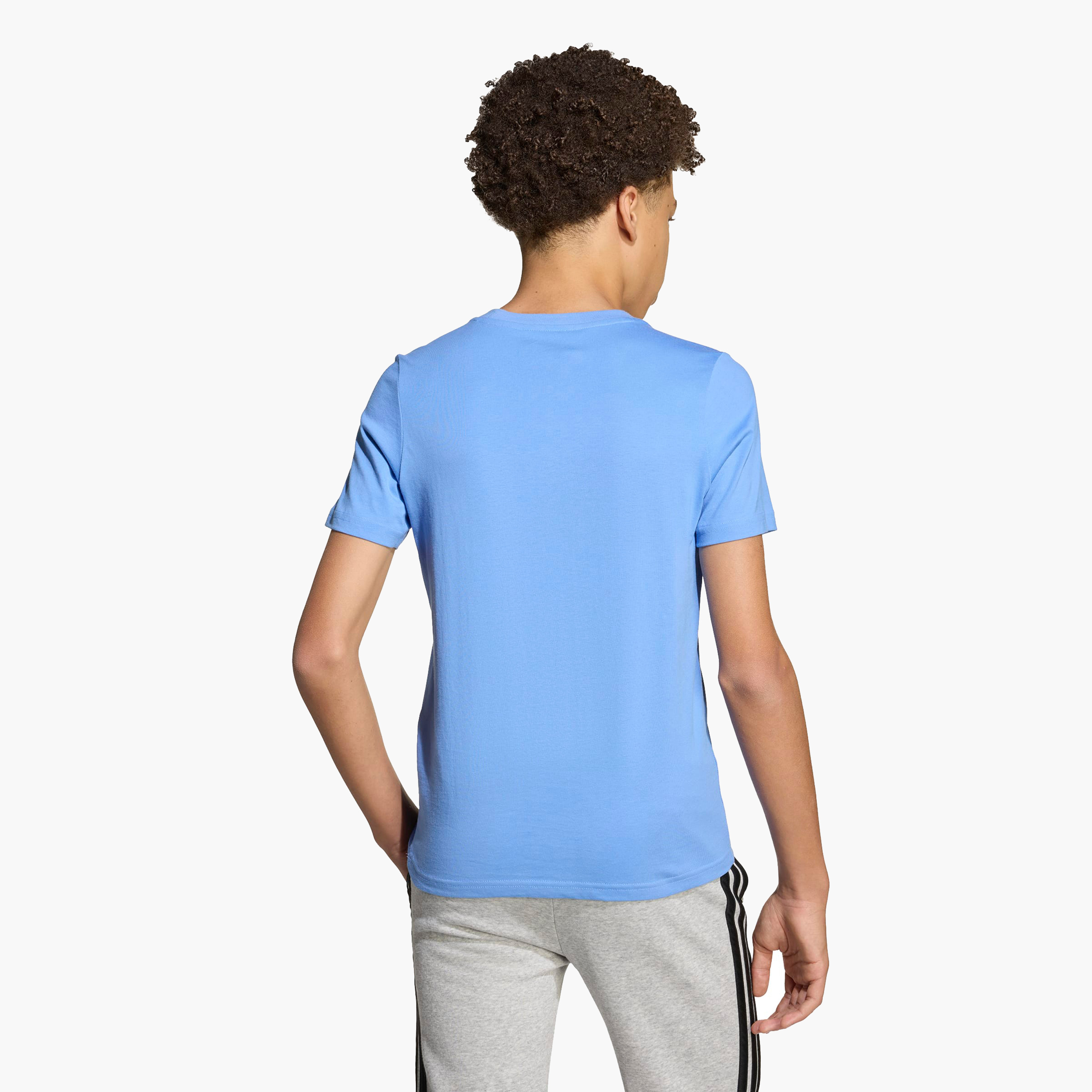 adidas Boys Crew Neck T-shirt with Logo Print - Cotton - Short Sleeves-sports-boys-clothing-tops-image-3