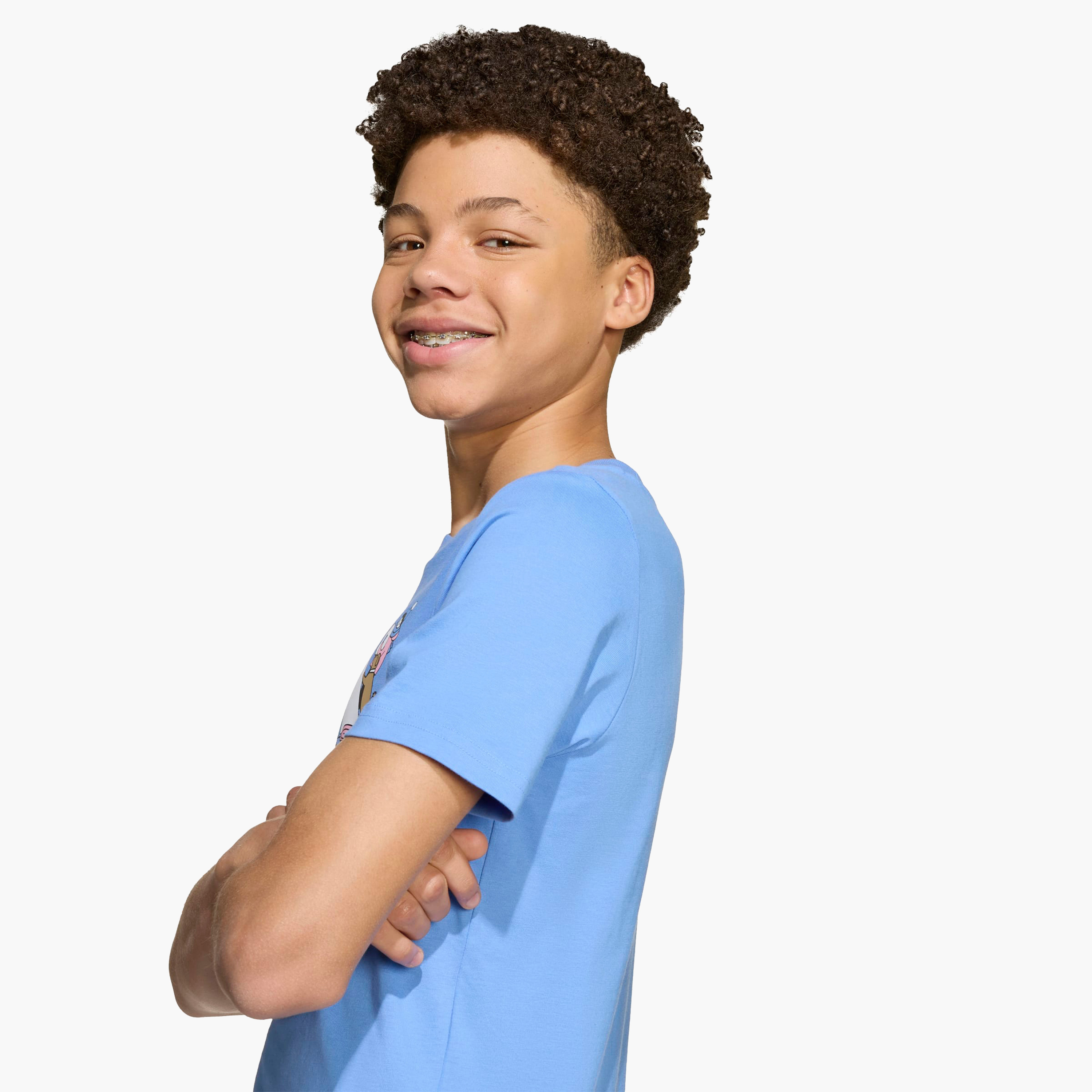 adidas Boys Crew Neck T-shirt with Logo Print - Cotton - Short Sleeves-sports-boys-clothing-tops-image-5