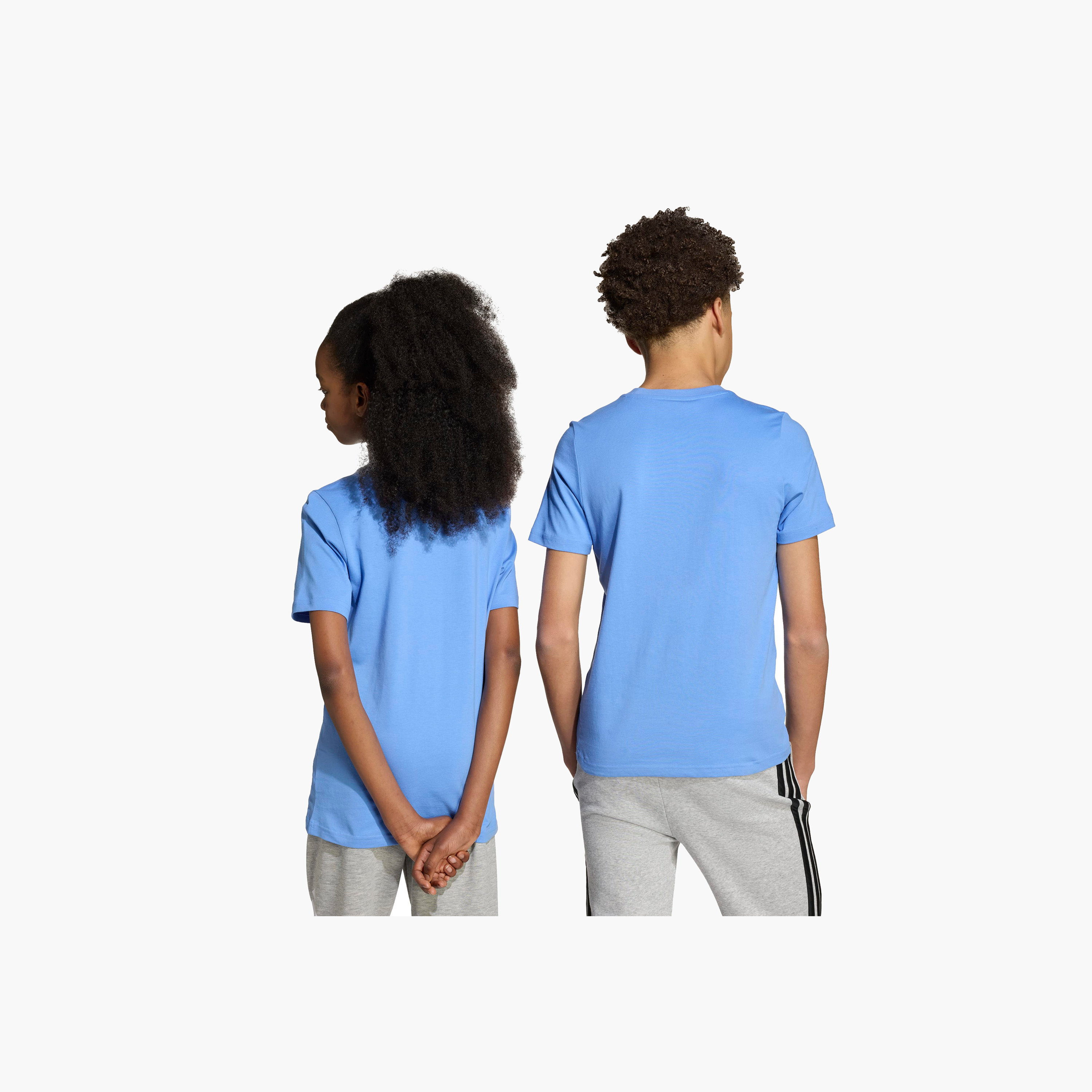 adidas Boys Crew Neck T-shirt with Logo Print - Cotton - Short Sleeves-sports-boys-clothing-tops-image-6