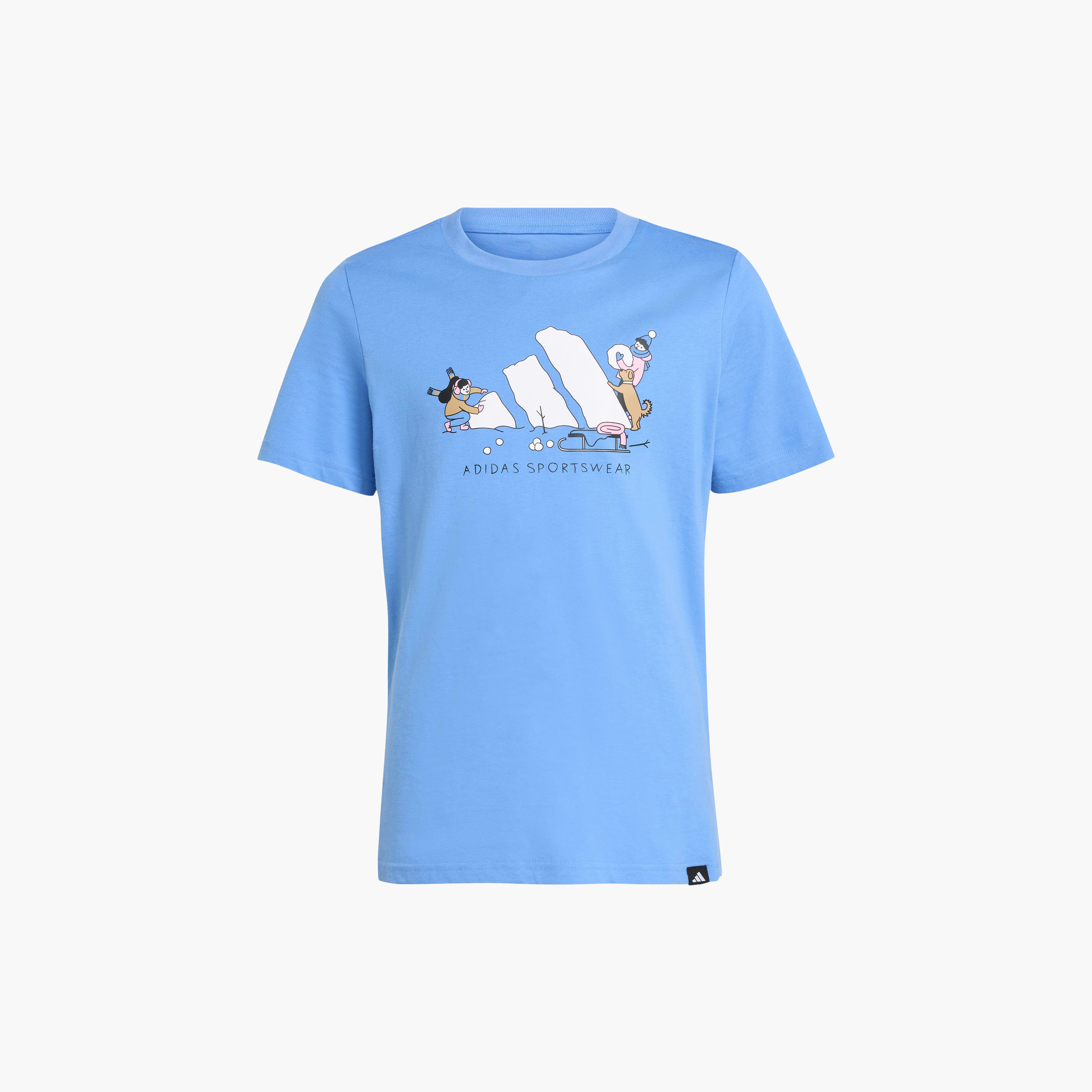 adidas Boys Crew Neck T-shirt with Logo Print - Cotton - Short Sleeves-sports-boys-clothing-tops-image-8
