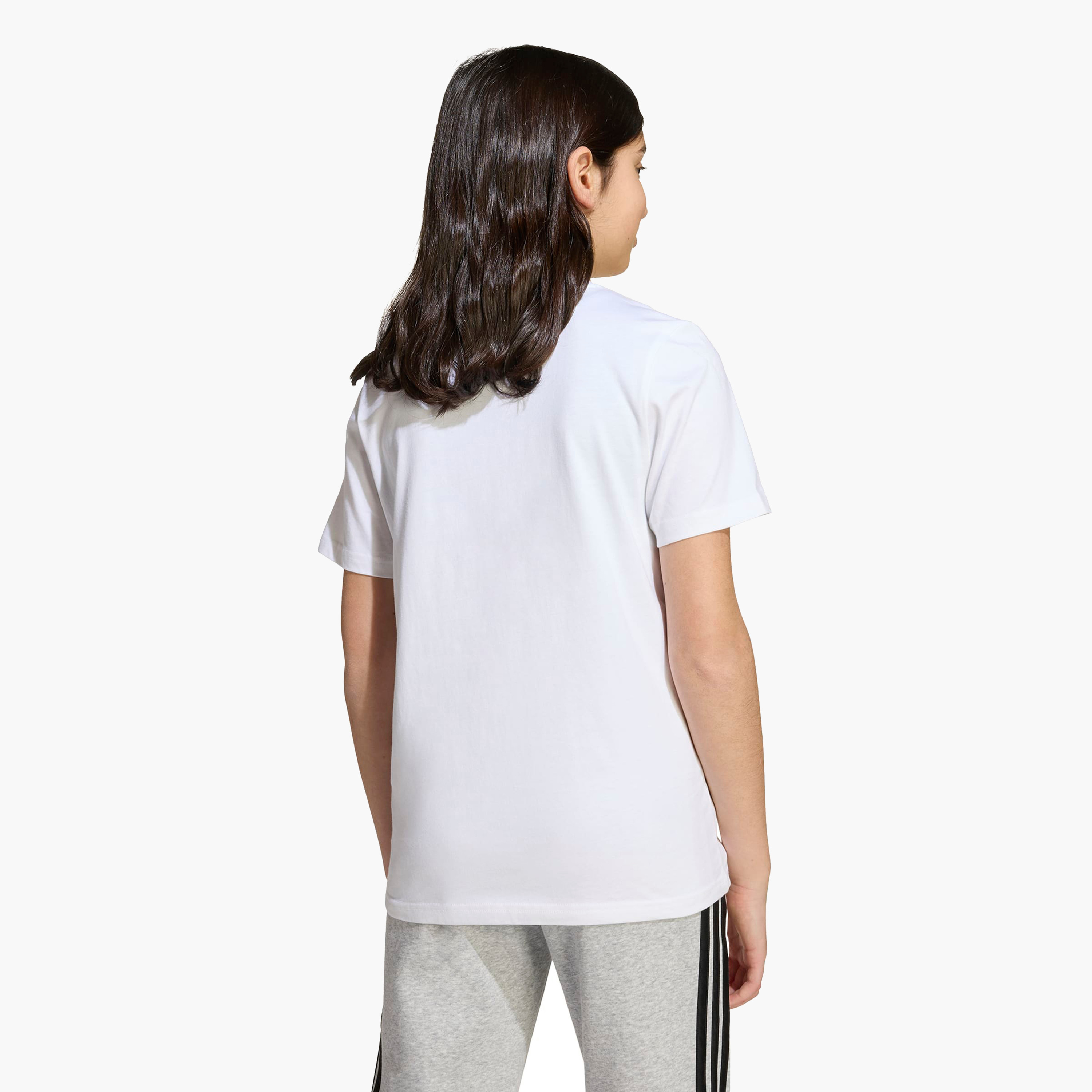 adidas Boys Crew Neck T-shirt with Logo Print - Cotton - Short Sleeves-sports-boys-clothing-tops-image-2