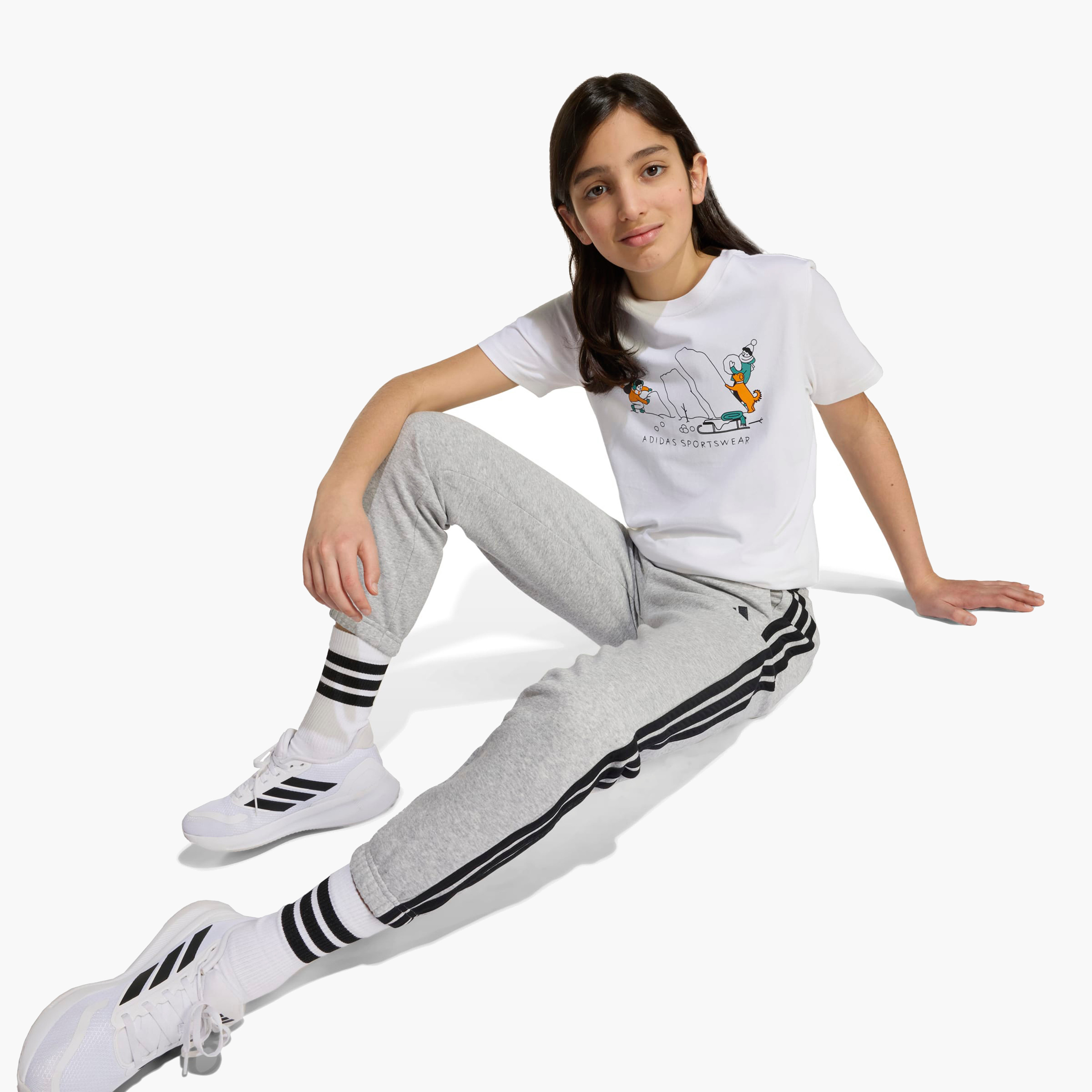 adidas Boys Crew Neck T-shirt with Logo Print - Cotton - Short Sleeves-sports-boys-clothing-tops-image-5