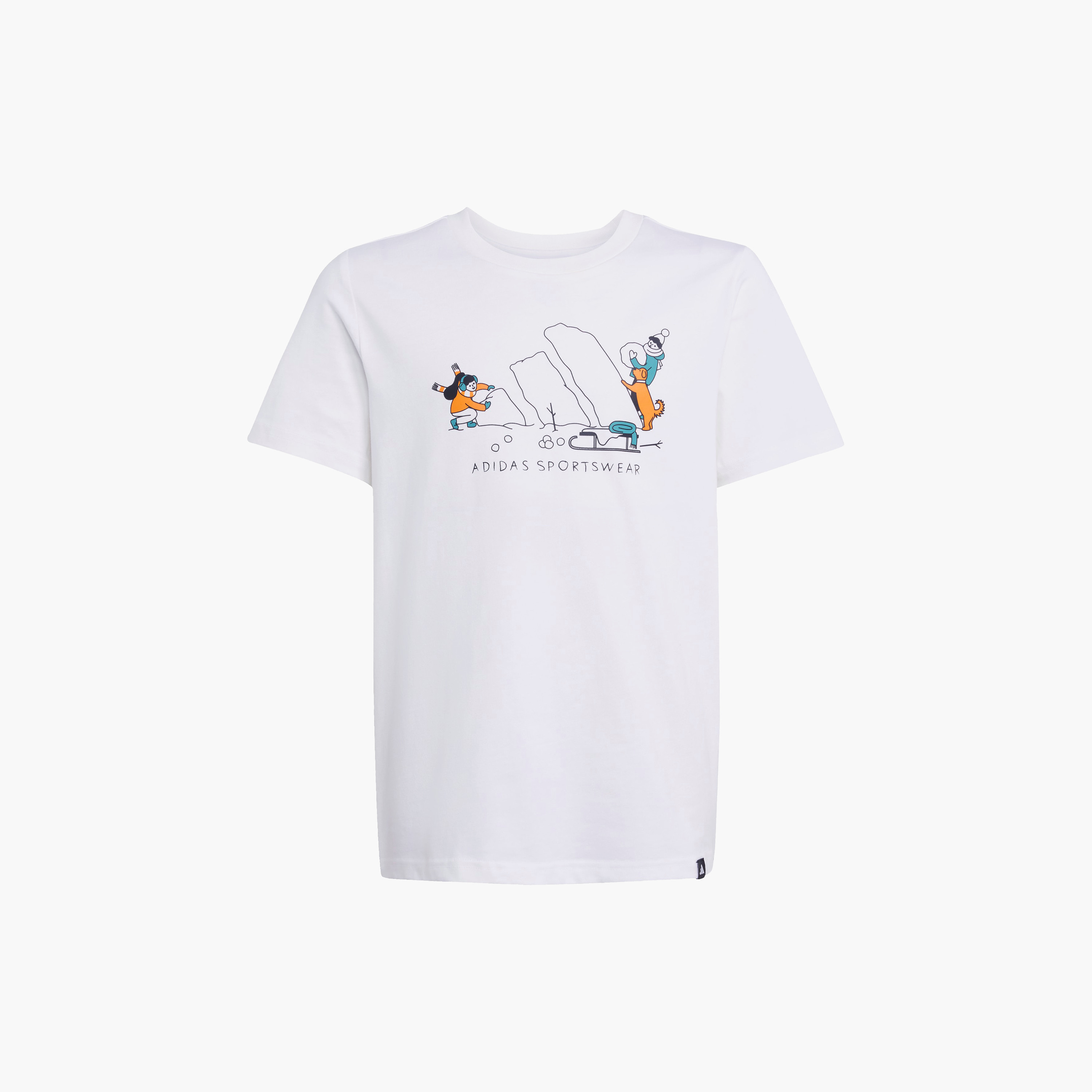 adidas Boys Crew Neck T-shirt with Logo Print - Cotton - Short Sleeves-sports-boys-clothing-tops-image-8