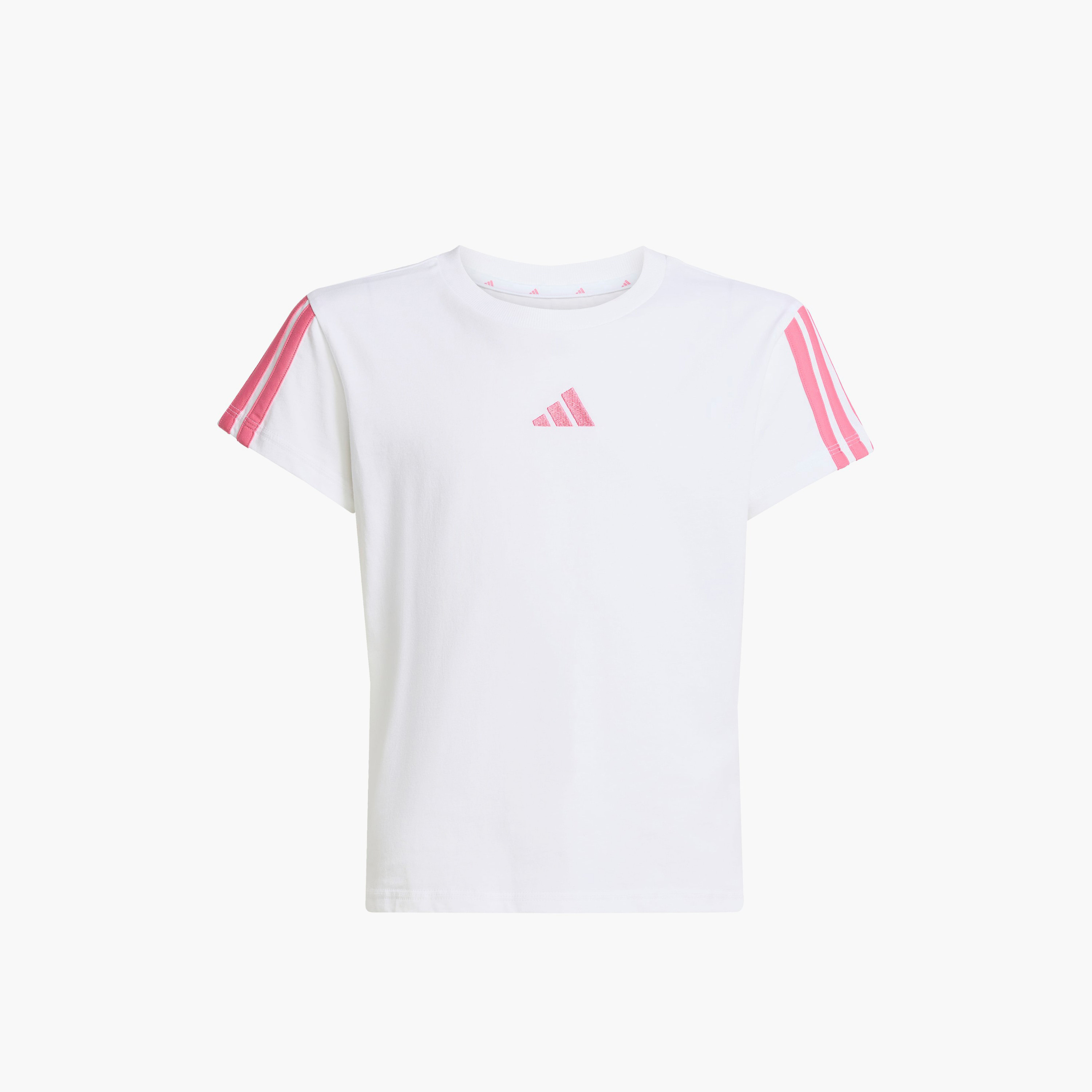 adidas Round Neck Short Sleeves T-shirt with Logo Print-girls-clothing-tshirts-image-1