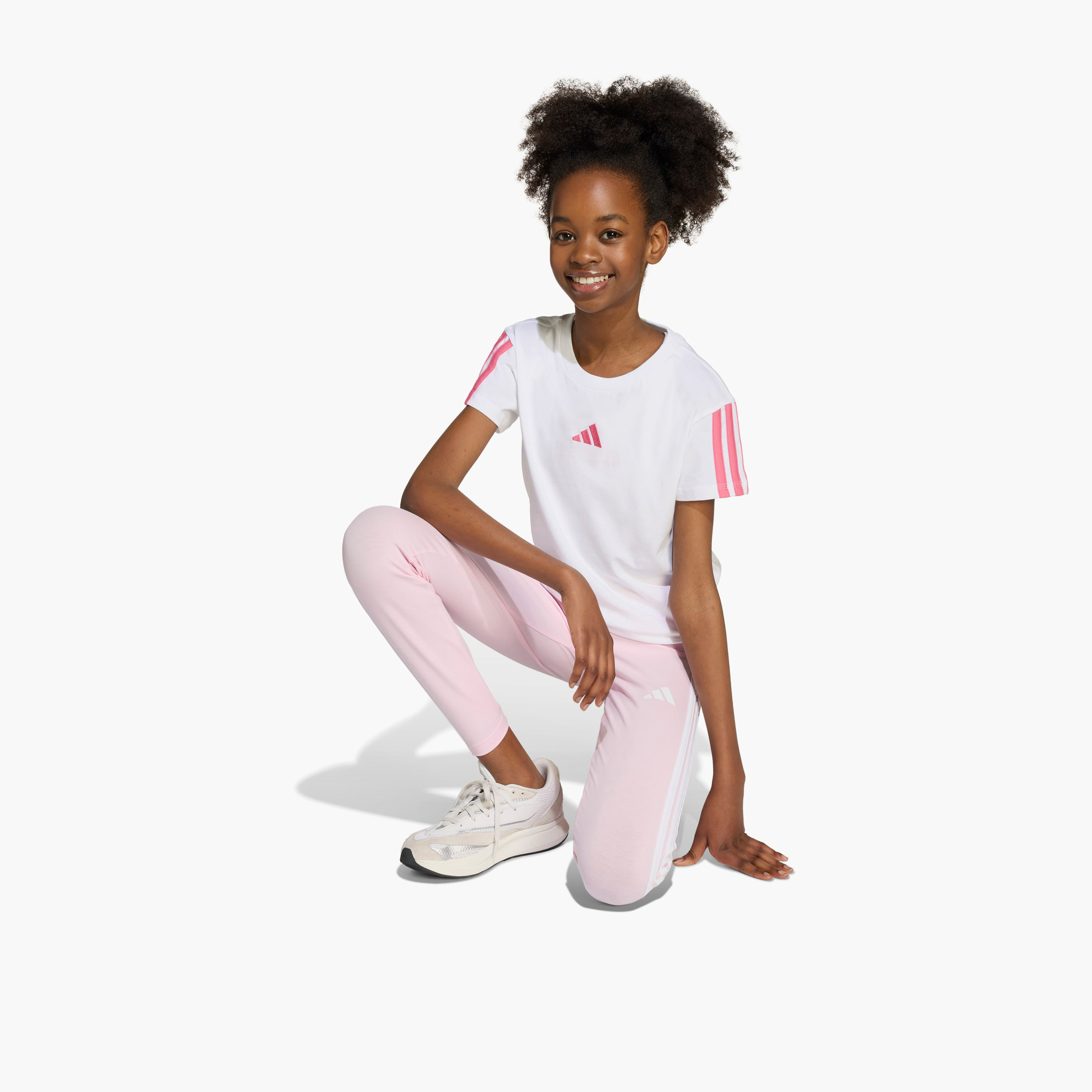 adidas Round Neck Short Sleeves T-shirt with Logo Print-girls-clothing-tshirts-image-6