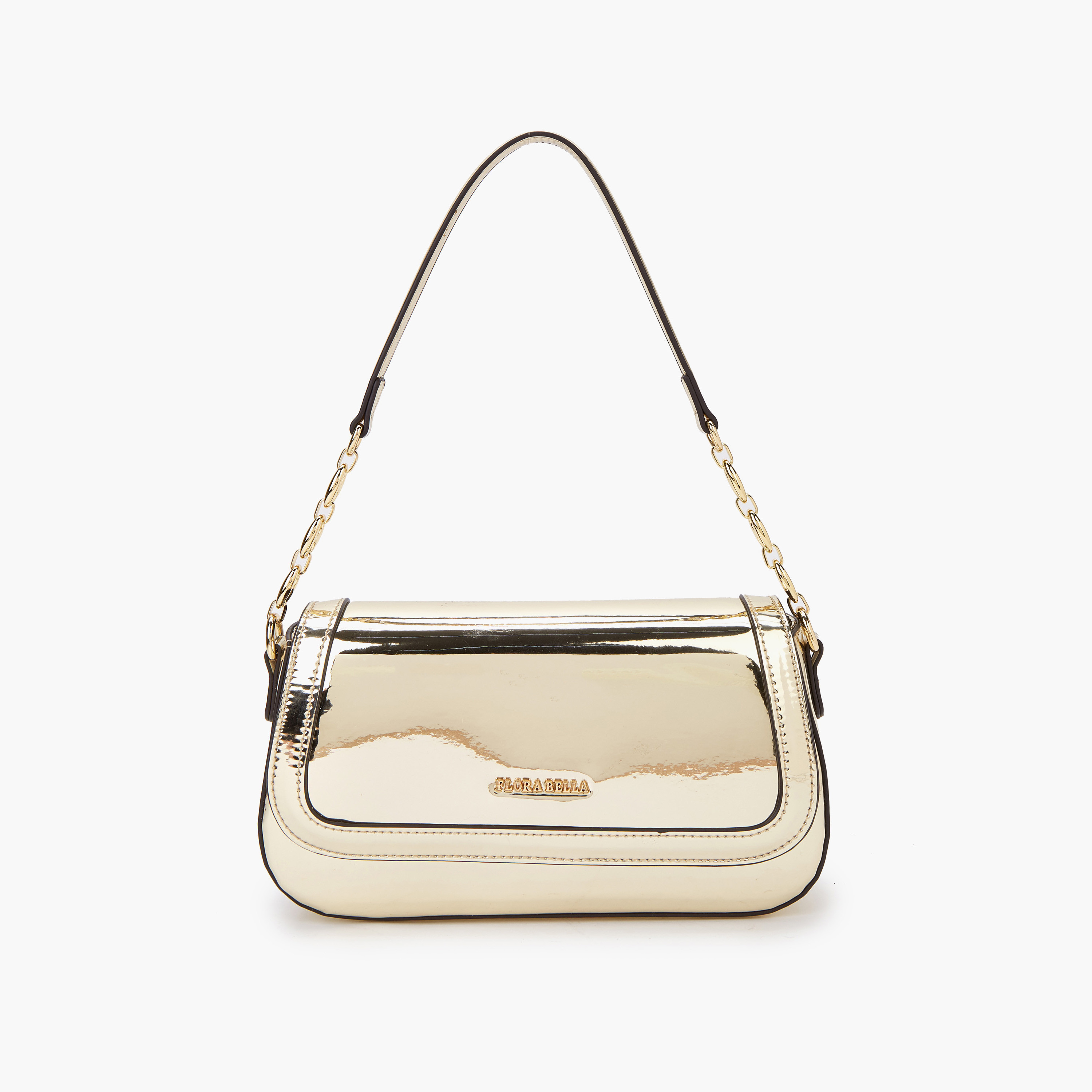 شنطة كتف ميتاليك بطية إغلاق من فلورا بيلا-women-bagsandwallets-handbags-image-1