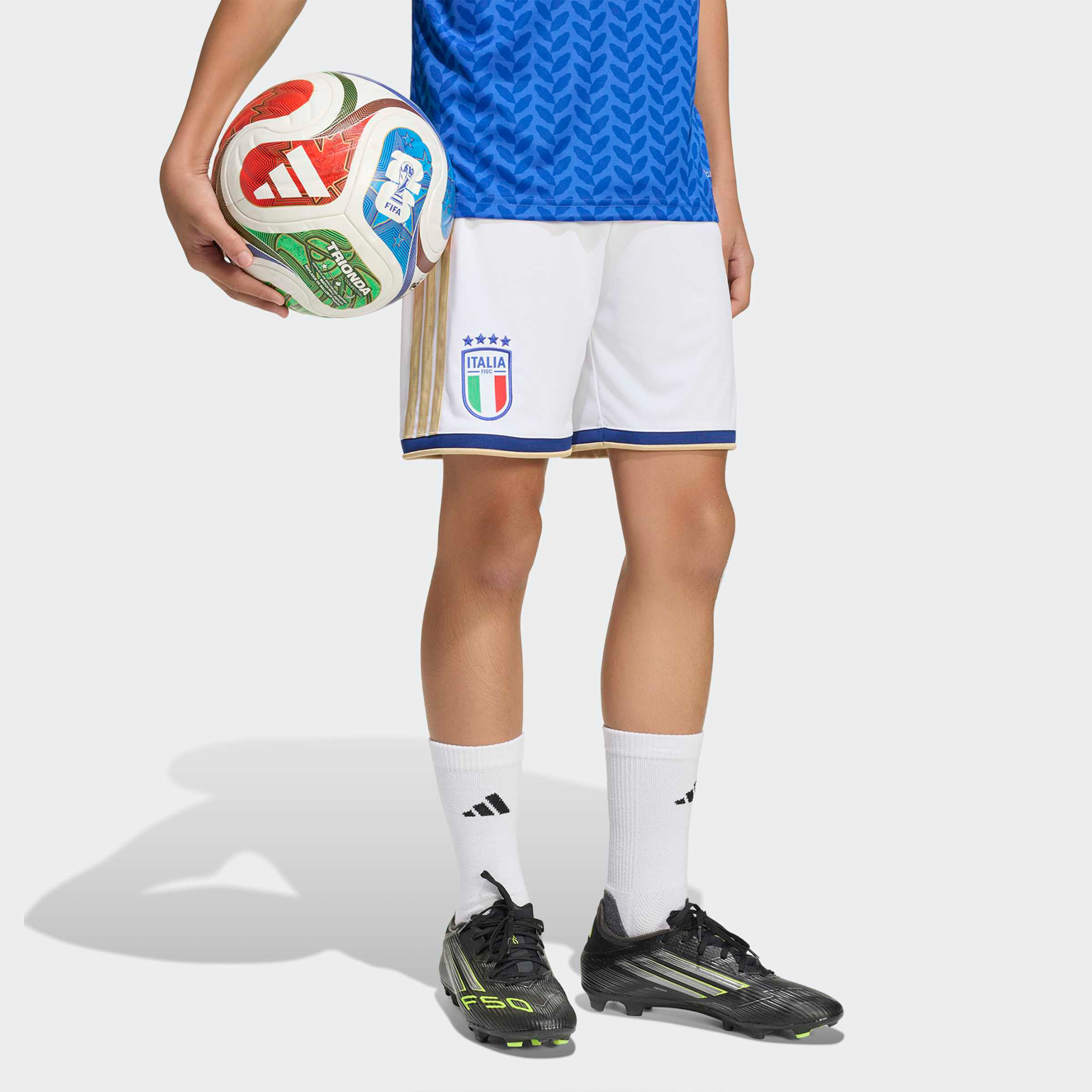 شورت أديداس للأطفال منتخب إيطاليا 26 الأساسي-girls-clothing-sportswear-bottoms-image-1