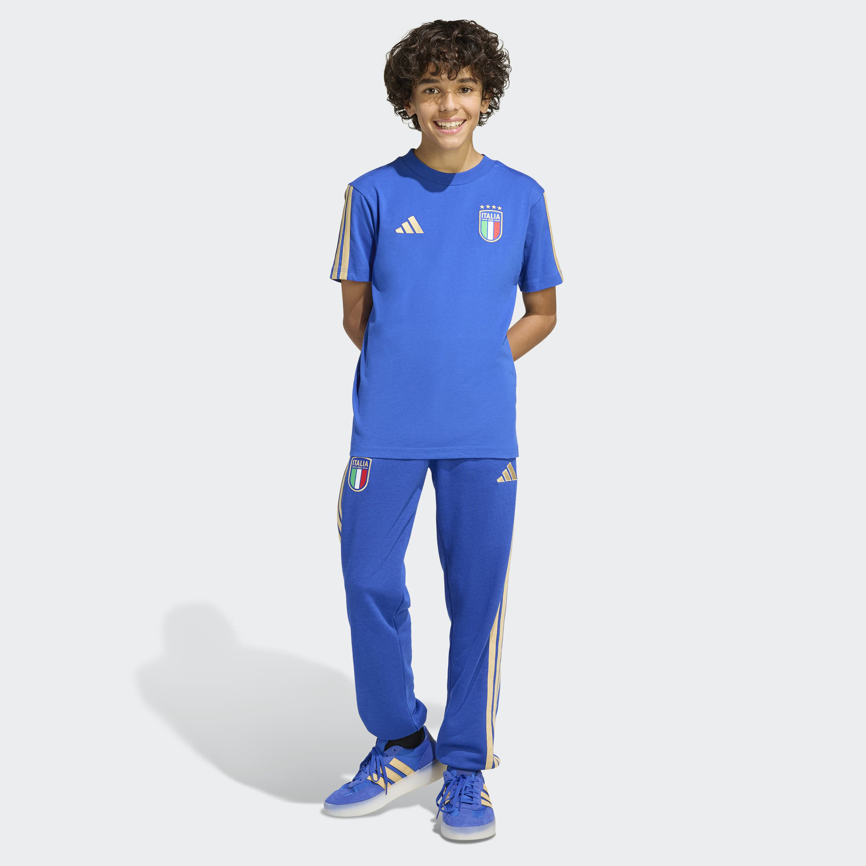 اديداس - تيشيرت المنتخب الايطالي 26 للأطفال – كم قصير-sports-boys-clothing-tops-image-2